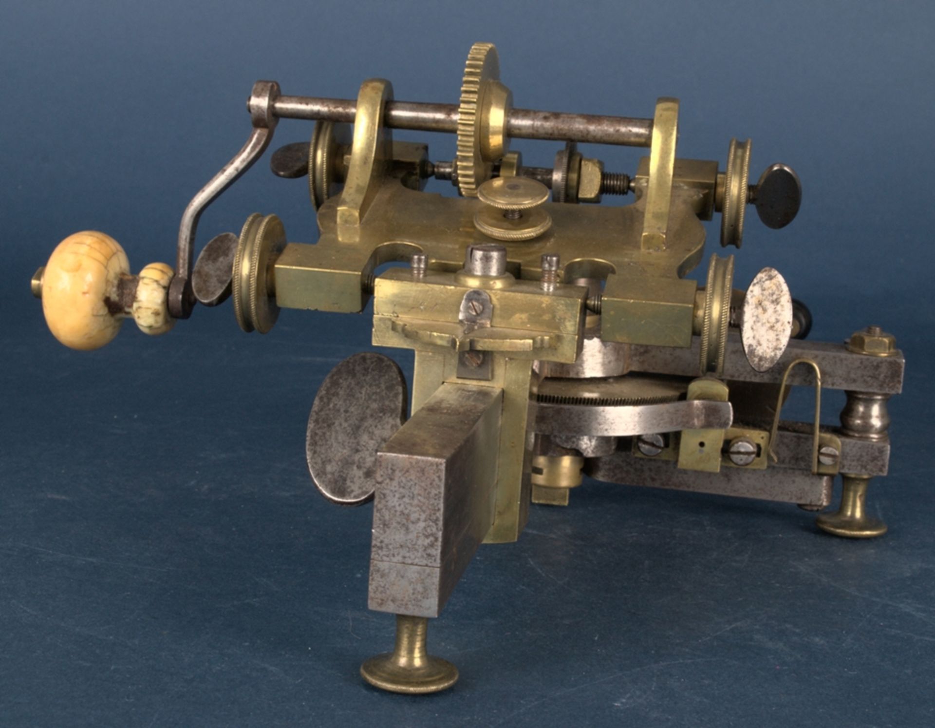 Zahnradfräsmaschine/Zahnräderschneidemaschine, frühes Uhrmacherwerkzeug, deutsch Mitte 18. Jhd., - Image 5 of 29