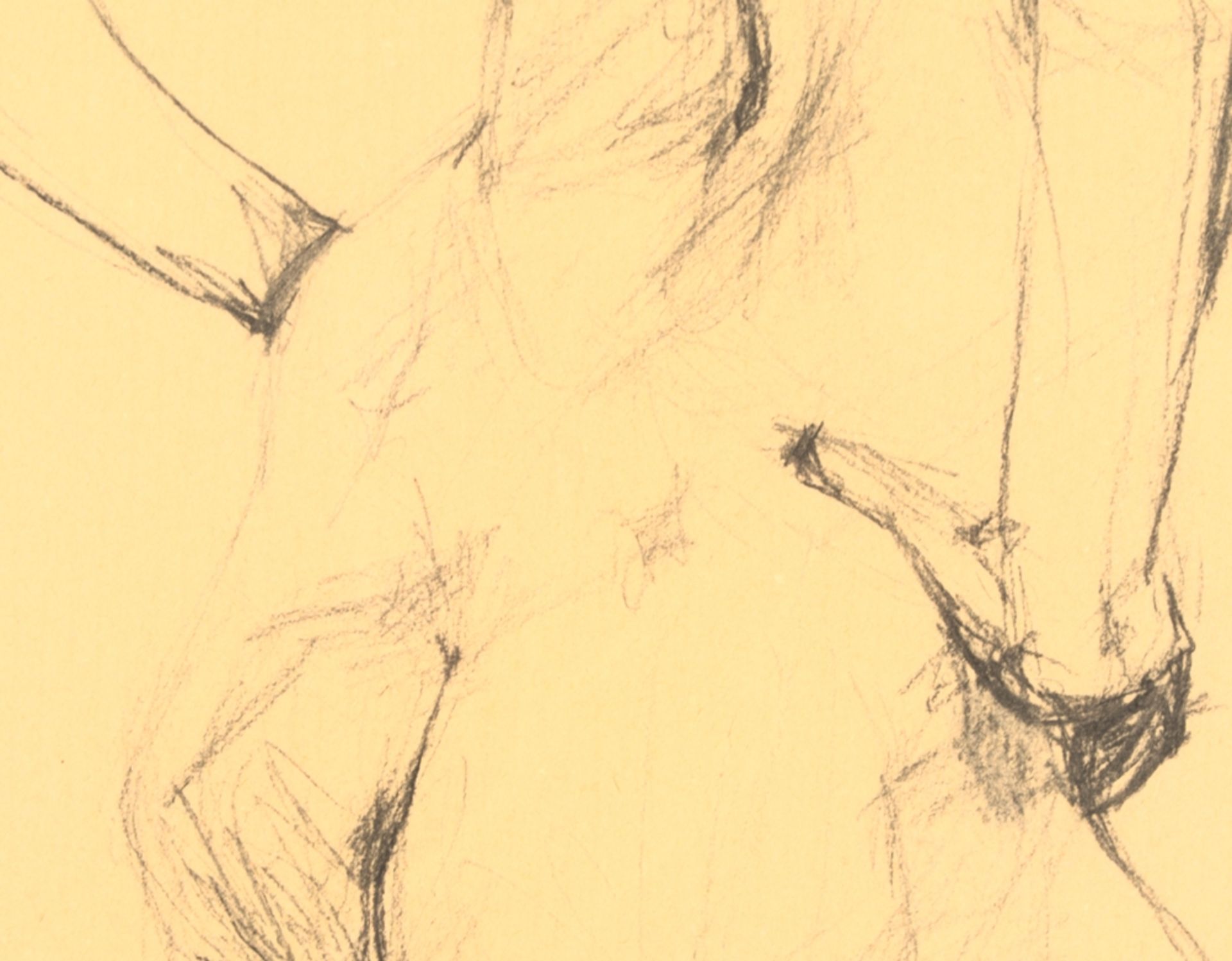 "Rückansicht" eines Mannes. Unsignierte Bleistiftzeichnung, Anfang 20. Jhd., Abbildung ca. 45 x 35 - Bild 3 aus 3