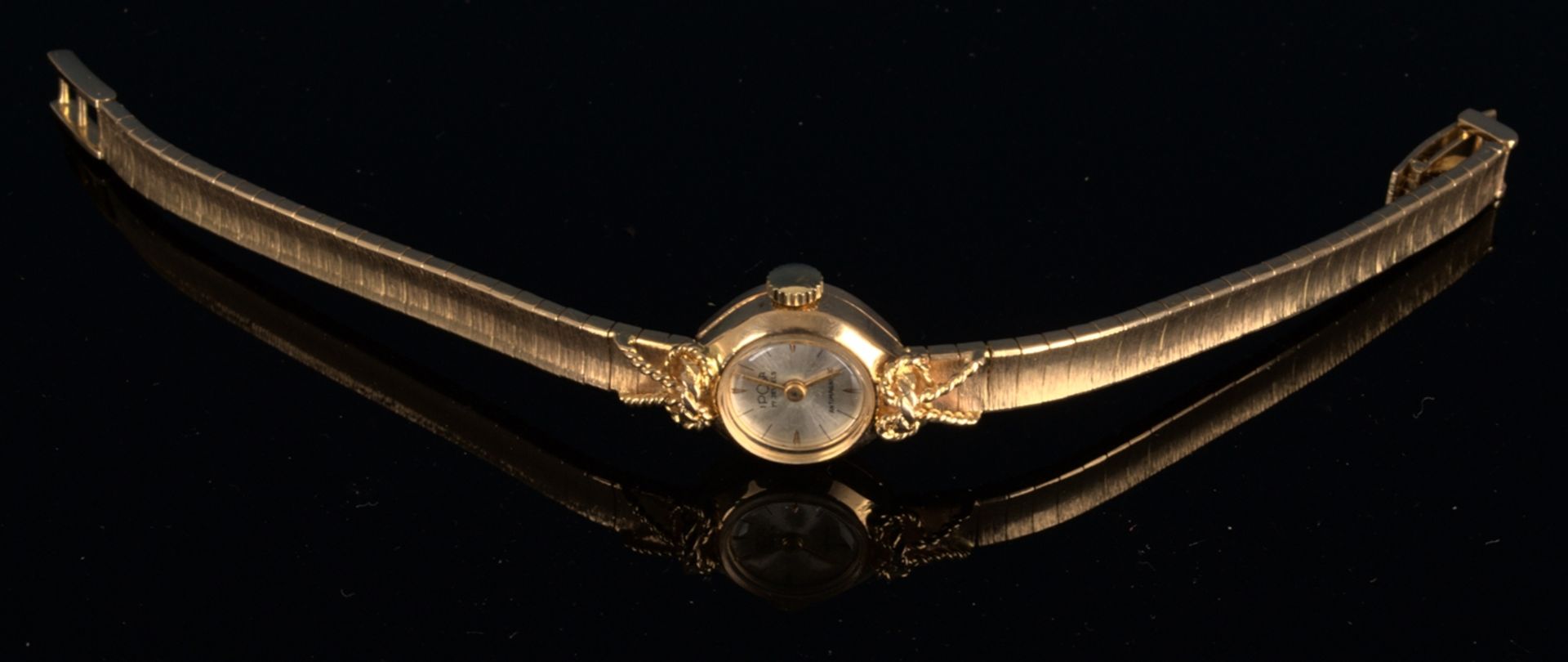 Schmuckvolle, filigrane "IPOSA" - Damenarmbanduhr, ungeprüftes mechanisches Uhrwerk mit 17 - Image 2 of 6