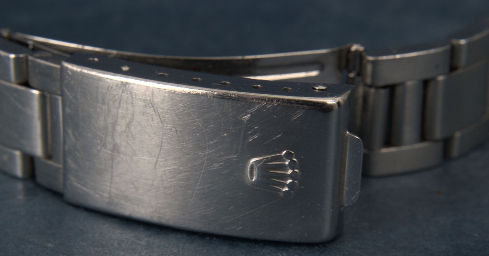 Rolex-Gliederarmband mit Faltschließe der wohl 1960er/70er Jahre, Stahl. Max. Gesamtlänge inkl.