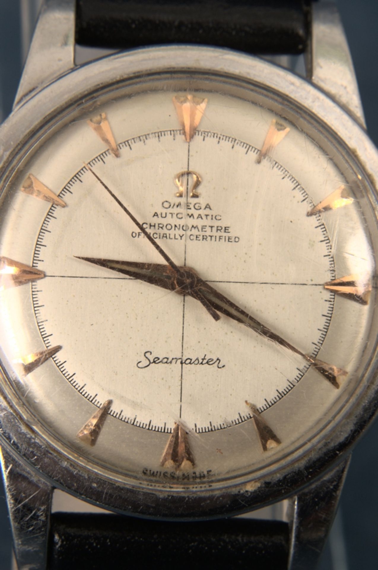 OMEGA SEAMASTER AUTOMATIC "VINTAGE" Herrenarmbanduhr der 1950er Jahre, Stahl, pfeilförmige - Bild 2 aus 9