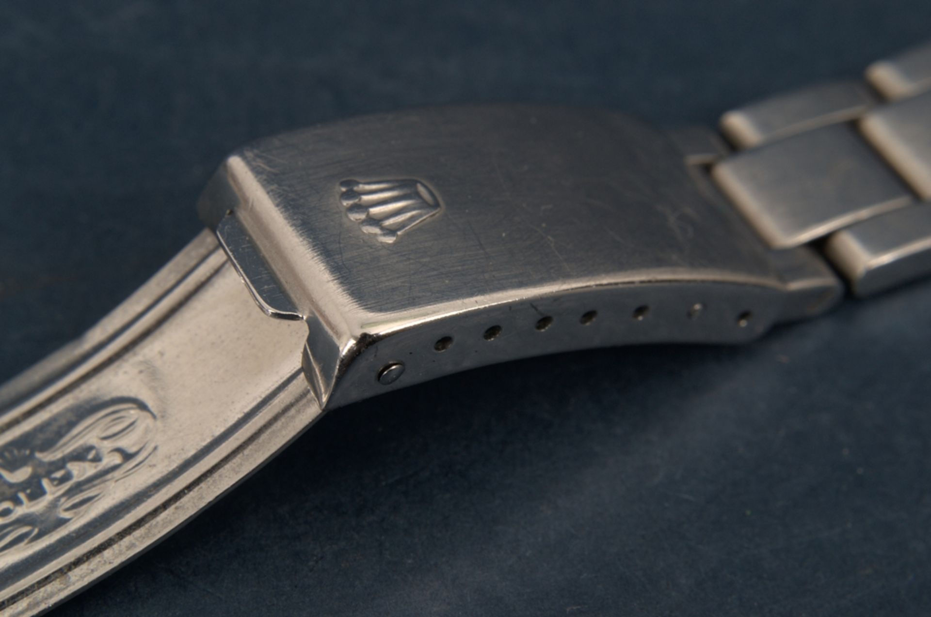 Rolex-Gliederarmband mit Faltschließe der wohl 1960er/70er Jahre, Stahl. Max. Gesamtlänge inkl. - Bild 6 aus 12