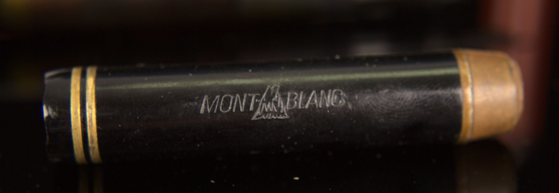 Zwei alte Füllfederhalter: 1x Mont Blanc und 1x unbezeichnet mit 14 K Goldfeder. Verschiedene - Image 4 of 5