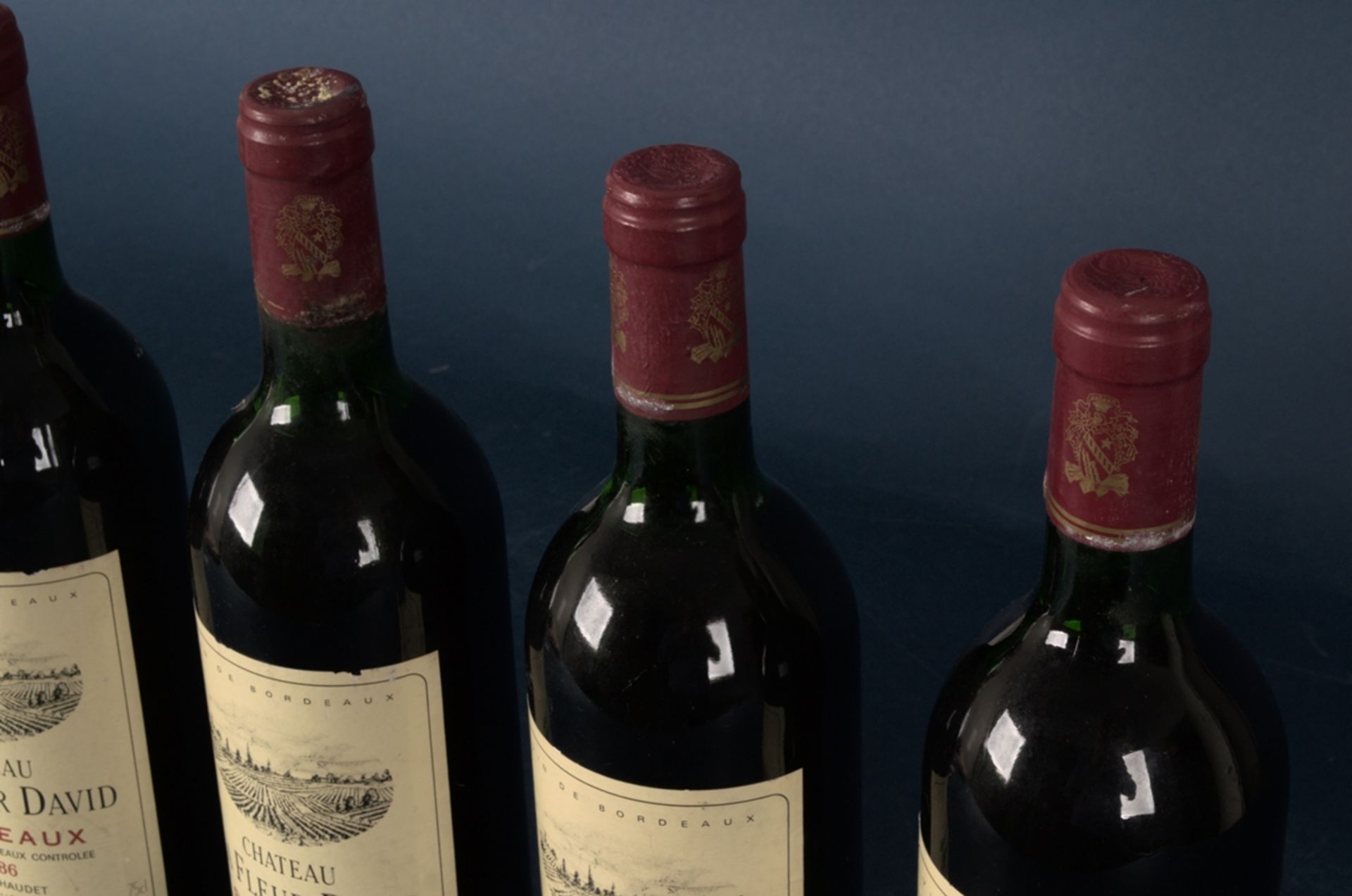 5 Flaschen Rotwein 1986er "Chateau La Fleur David " - Bordeaux. Leicht differierende Füllstände; 0, - Image 14 of 21