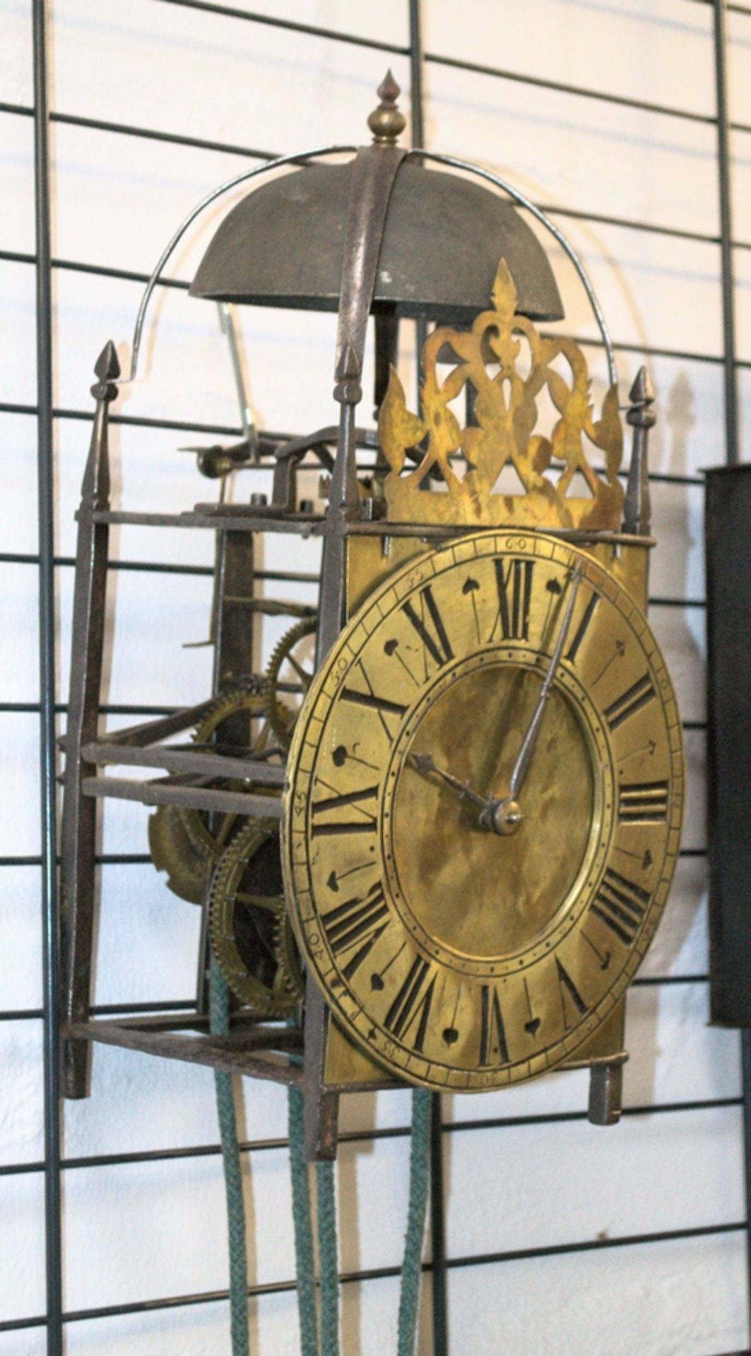 Antike englische LANTERN Clock des 19. Jhdts. Schweres geschmiedetes, von den Seiten einsehbares