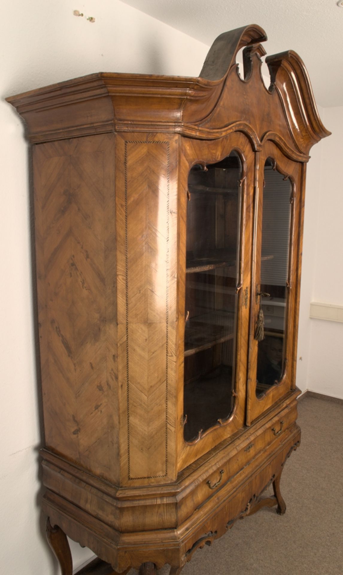 Barocker Stollenschrank/Glasschrank, norddeutscher Spätbarock Ende 18. Jhd., zu restaurierender - Image 37 of 41