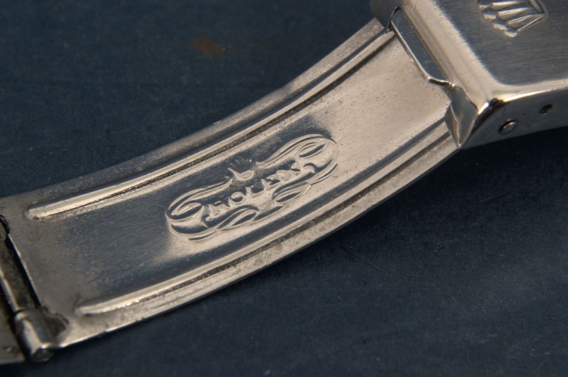 Rolex-Gliederarmband mit Faltschließe der wohl 1960er/70er Jahre, Stahl. Max. Gesamtlänge inkl. - Bild 4 aus 12