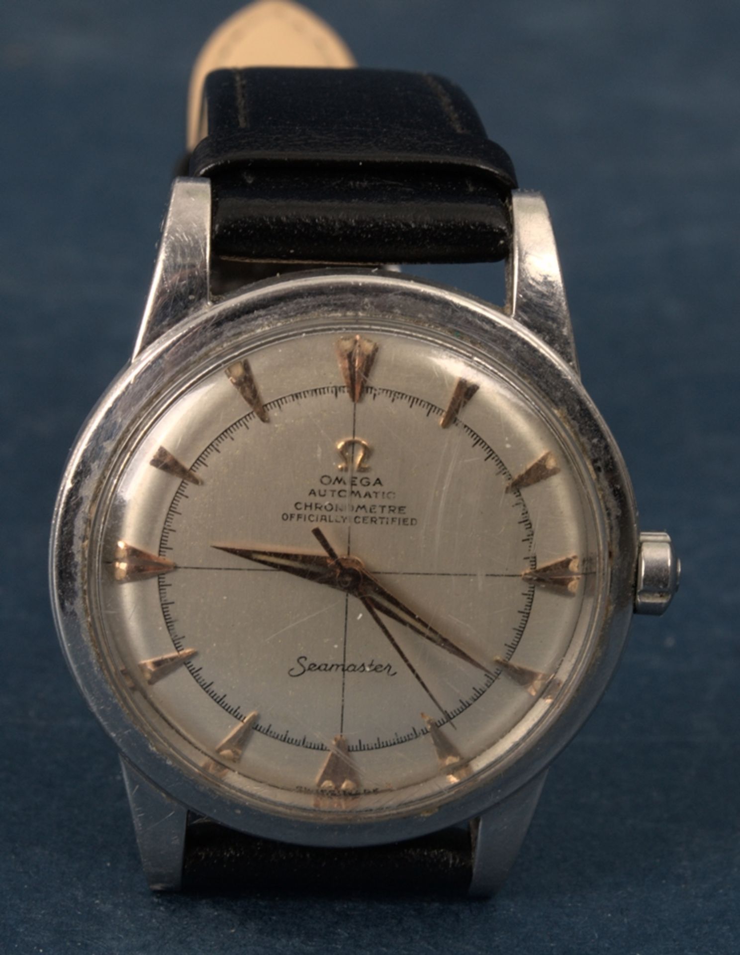 OMEGA SEAMASTER AUTOMATIC "VINTAGE" Herrenarmbanduhr der 1950er Jahre, Stahl, pfeilförmige - Bild 5 aus 9