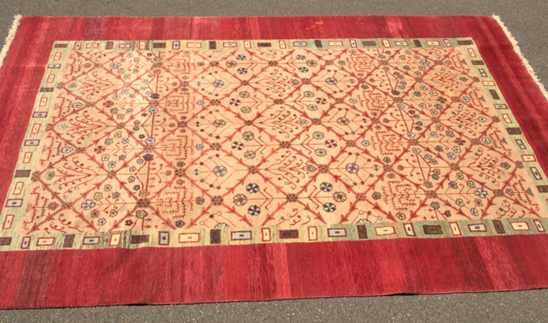 Moderner Gabbeh - Teppich, Wolle. ca. 188 x 270 cm. Guter gebrauchter, ungereinigter Erhalt. 20./ - Bild 6 aus 9