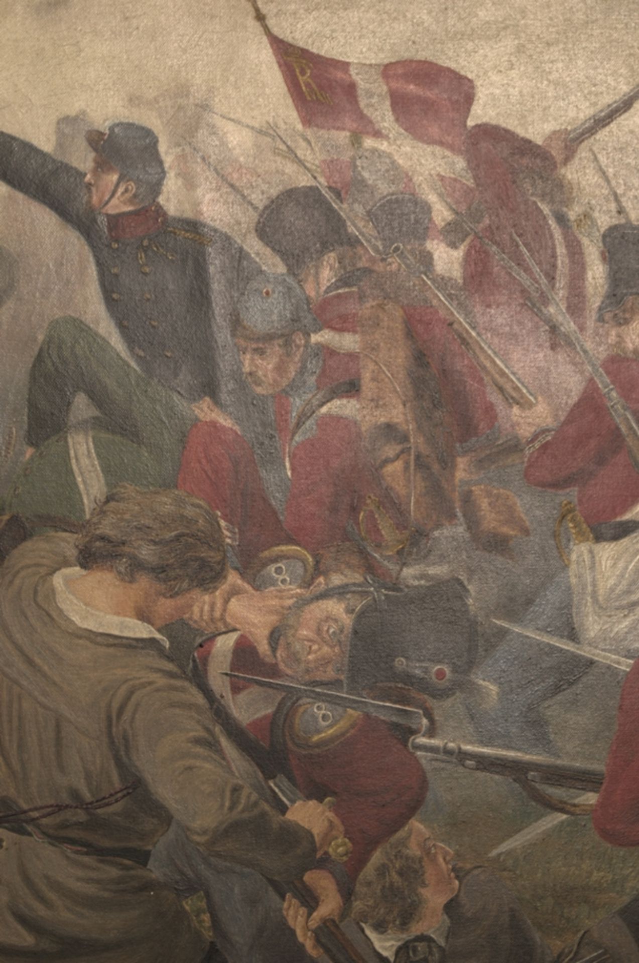 "Schlachtengemälde aus dem Deutsch-Dänischen Krieg von 1864" - Gemälde, Öl auf Leinwand, ca. 80 x - Bild 11 aus 15