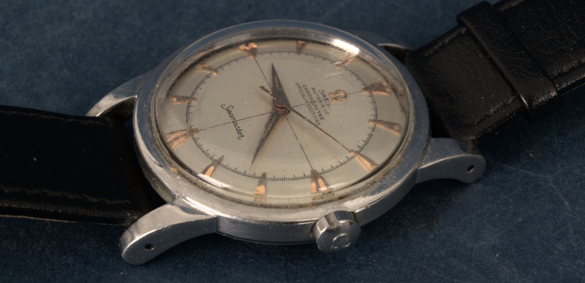 OMEGA SEAMASTER AUTOMATIC "VINTAGE" Herrenarmbanduhr der 1950er Jahre, Stahl, pfeilförmige - Bild 9 aus 9