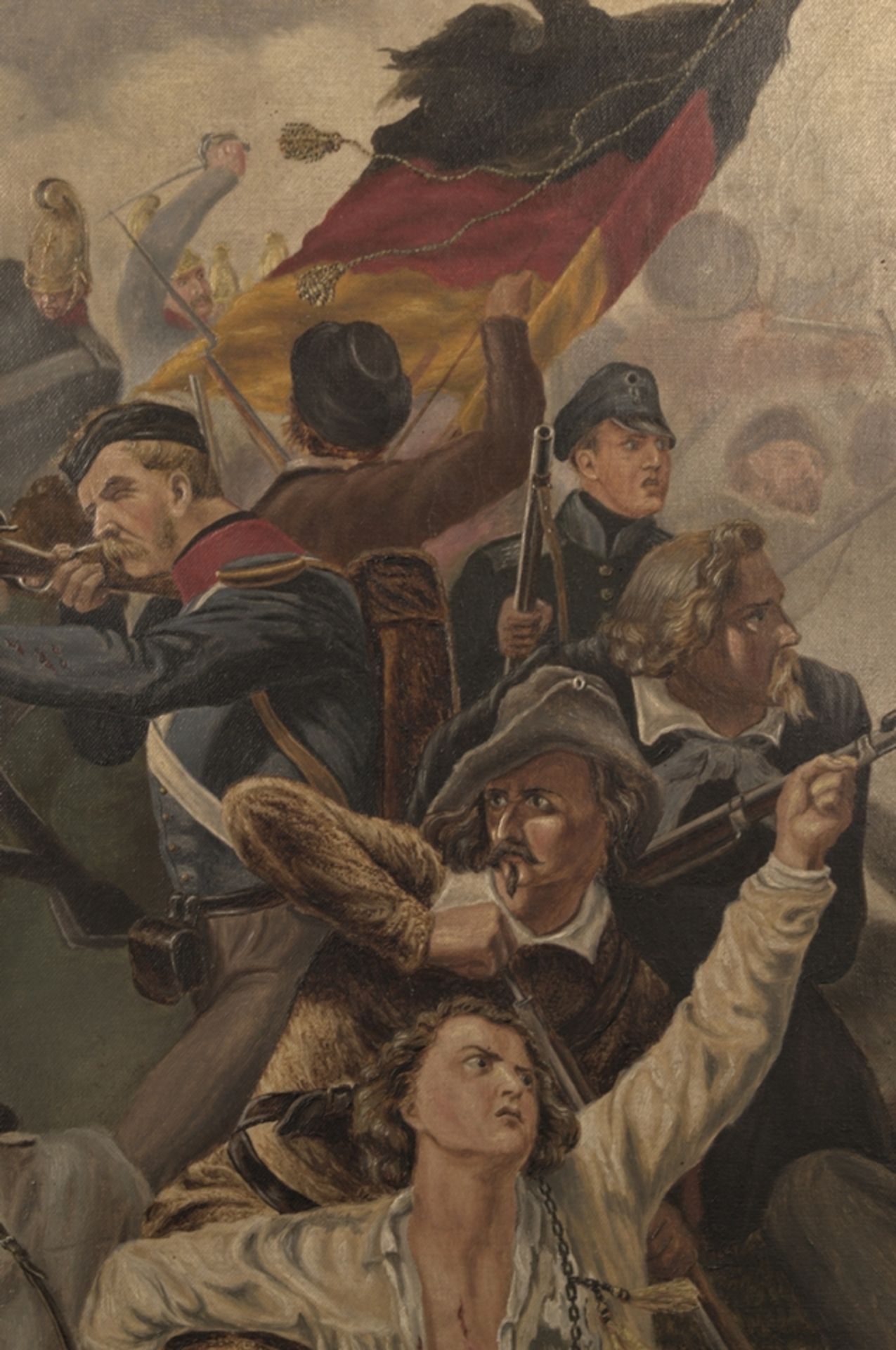 "Schlachtengemälde aus dem Deutsch-Dänischen Krieg von 1864" - Gemälde, Öl auf Leinwand, ca. 80 x - Bild 14 aus 15