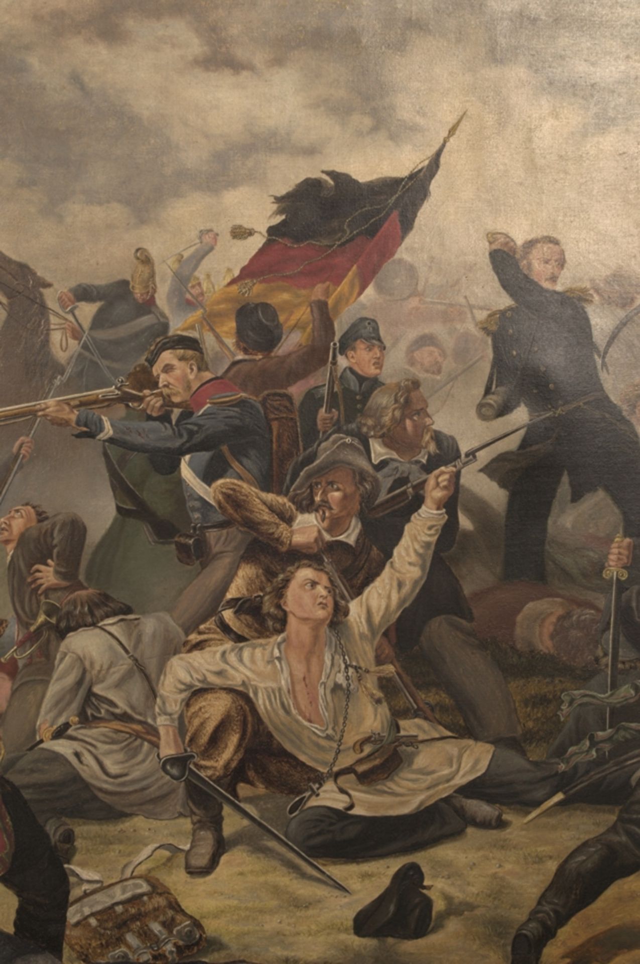 "Schlachtengemälde aus dem Deutsch-Dänischen Krieg von 1864" - Gemälde, Öl auf Leinwand, ca. 80 x - Bild 8 aus 15