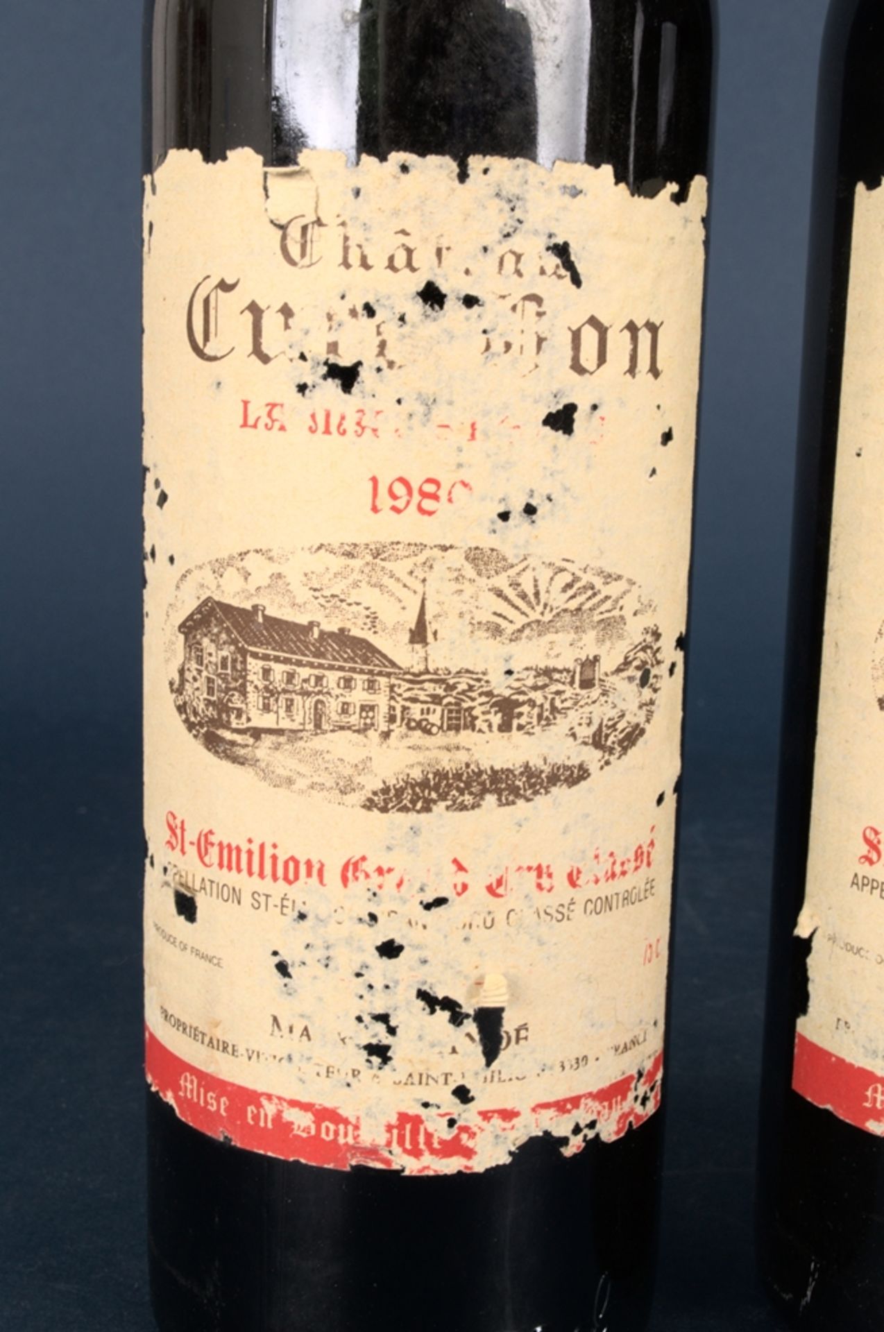 2 Flaschen französ. Rotwein: 1980er "Chateau Cure Bon la Madeleine", Saint Emilion Grand Cru Classe. - Image 5 of 7