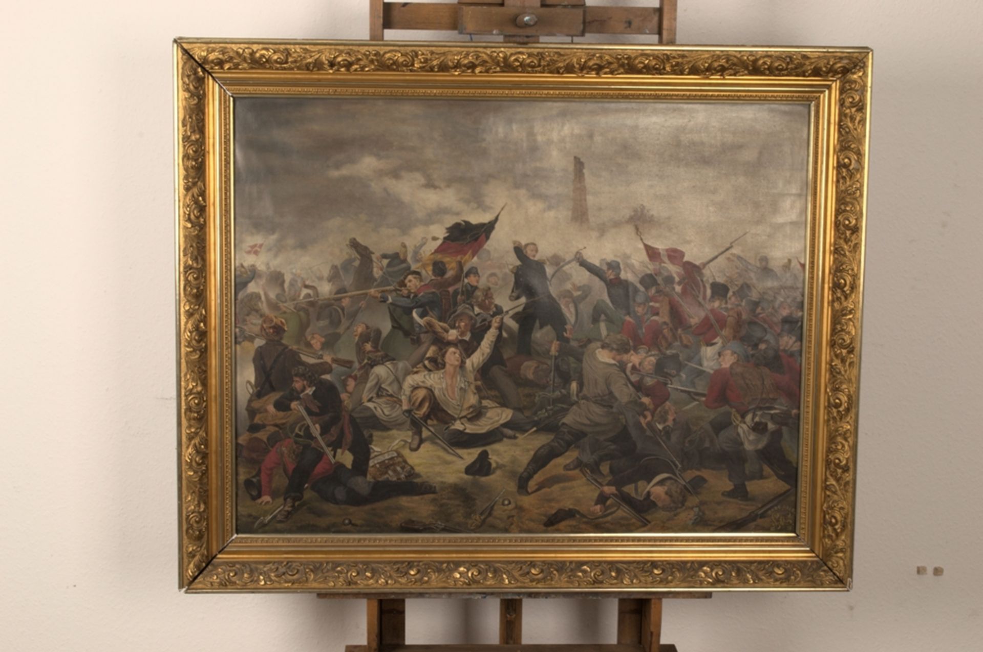 "Schlachtengemälde aus dem Deutsch-Dänischen Krieg von 1864" - Gemälde, Öl auf Leinwand, ca. 80 x - Bild 15 aus 15