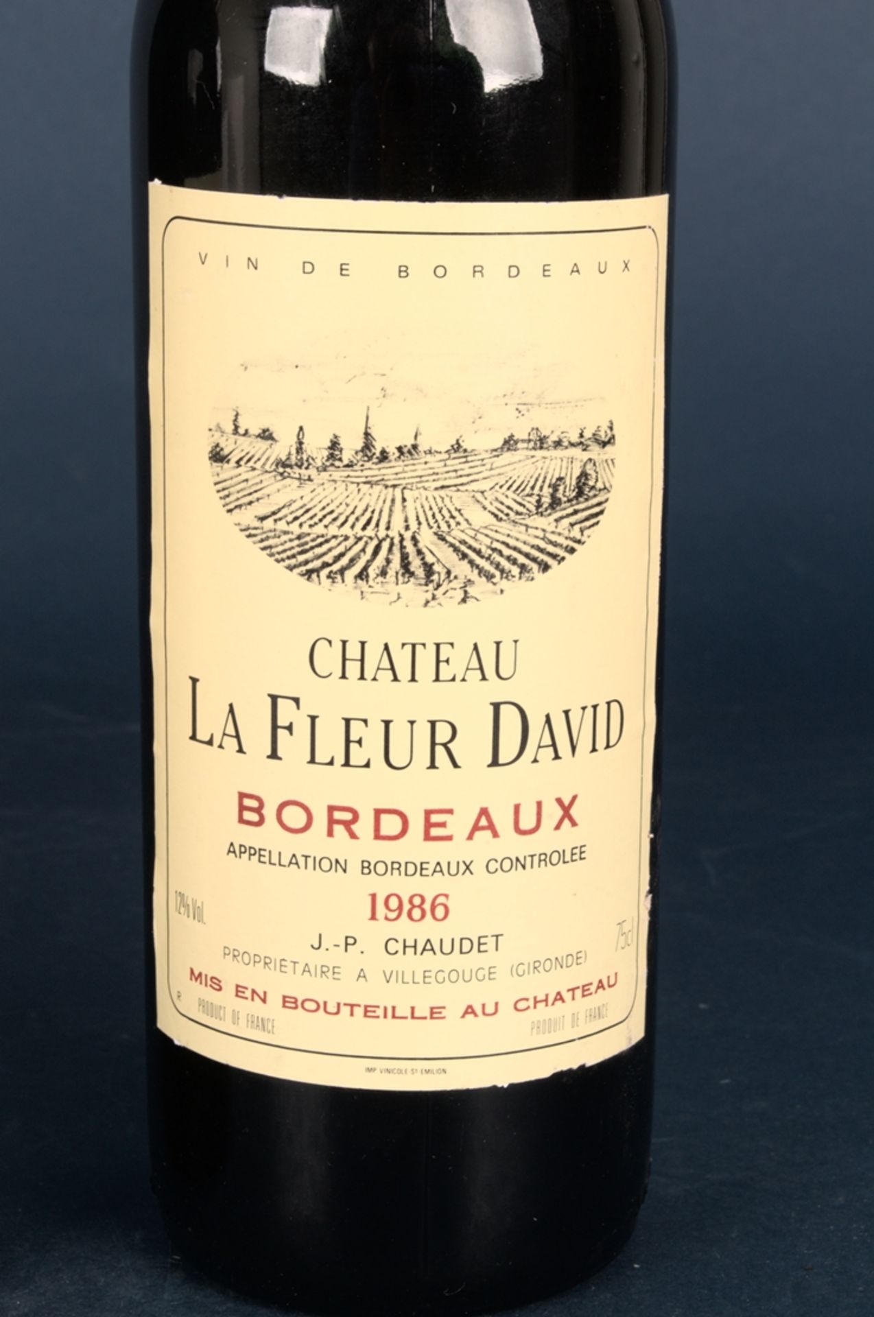 5 Flaschen Rotwein 1986er "Chateau La Fleur David " - Bordeaux. Leicht differierende Füllstände; 0, - Image 10 of 21