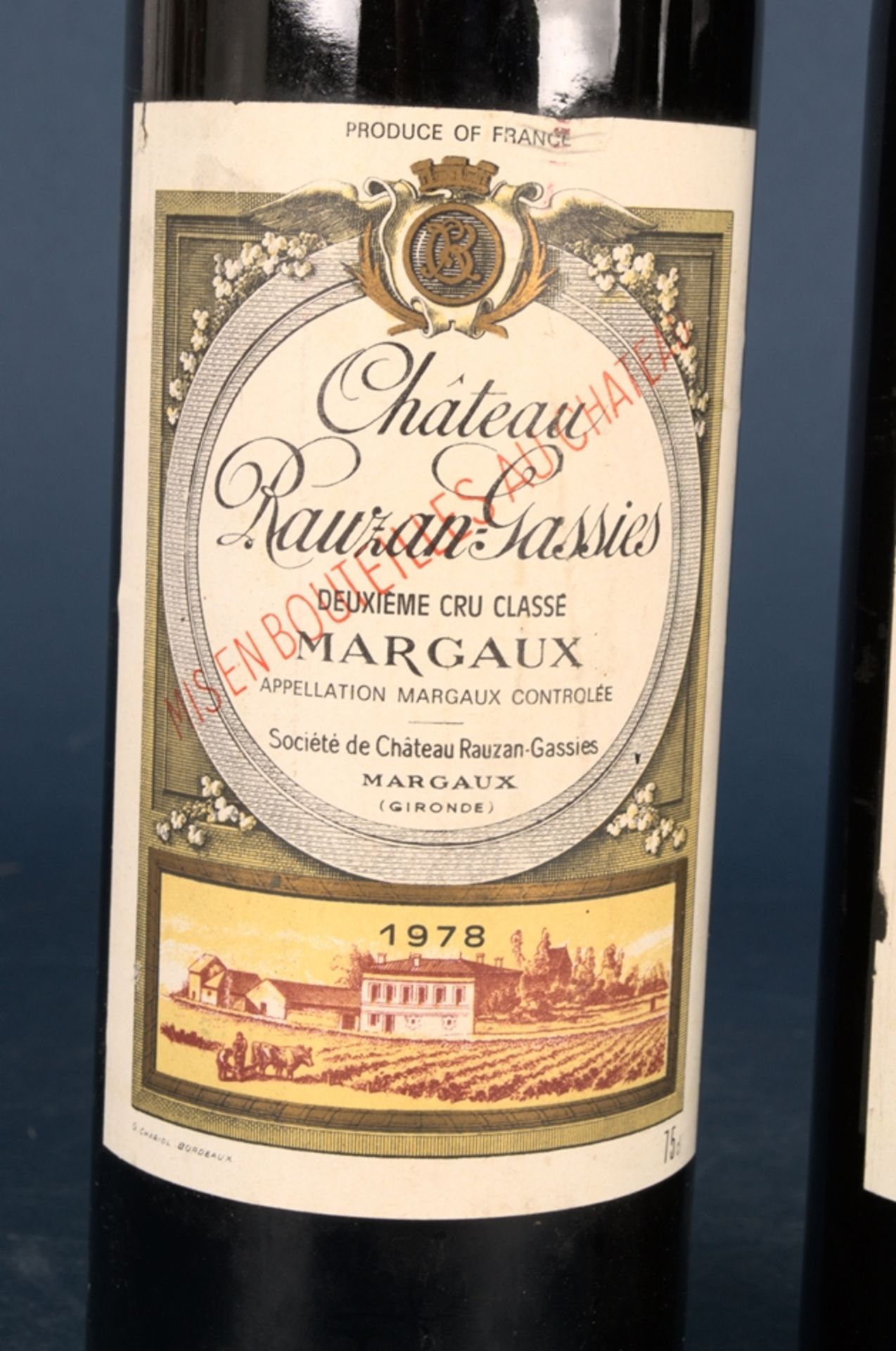 2 Flaschen Rotwein 1978er "Chateau Rauzan Gassies", 2eme Grand Cru Classe Margaux Bordeaux. - Bild 6 aus 9