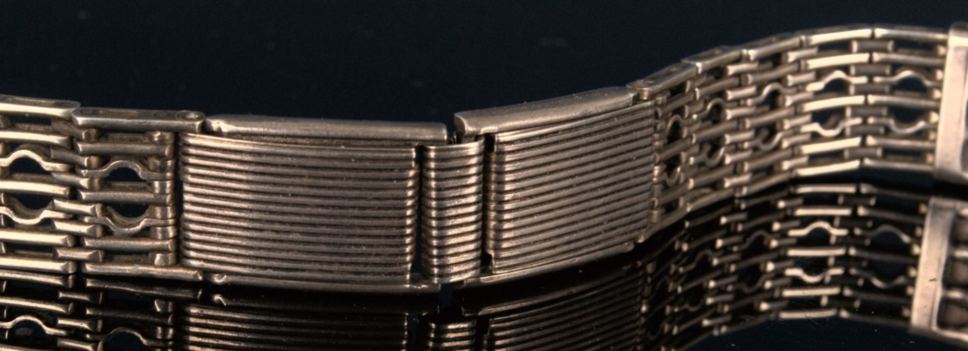 Russisches Armband für eine Herrenarmbanduhr, mehrgliedriges, teilweise durchbrochen gearbeitetes - Bild 4 aus 11