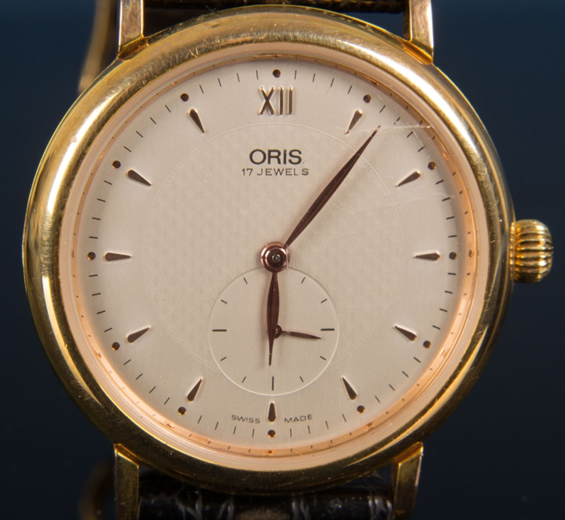 ORIS - mechanische Herrenarmbanduhr, vergoldetes Gehäuse, Handaufzug, Werk läuft an - wurde jedoch - Image 2 of 5