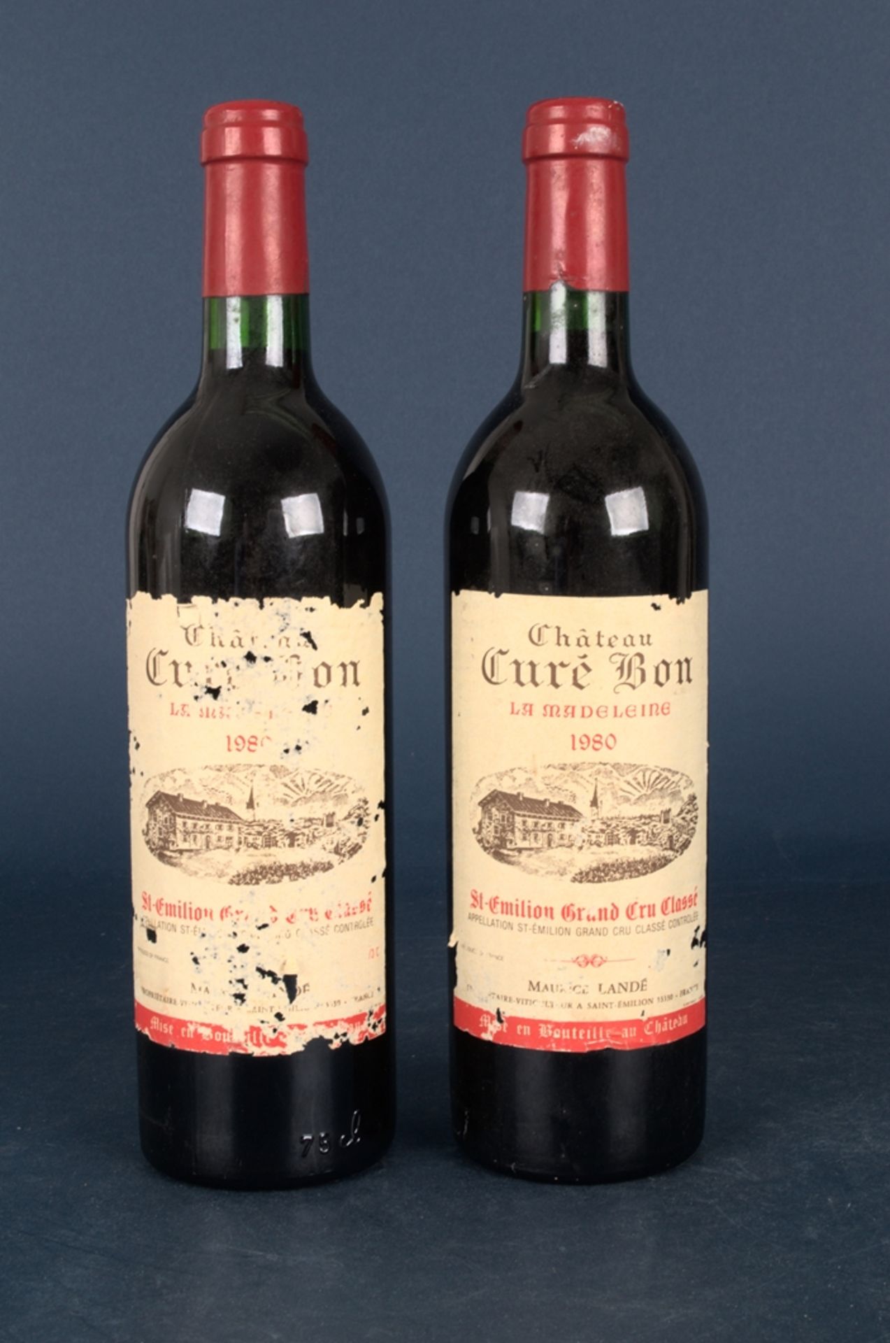 2 Flaschen französ. Rotwein: 1980er "Chateau Cure Bon la Madeleine", Saint Emilion Grand Cru Classe. - Image 2 of 7