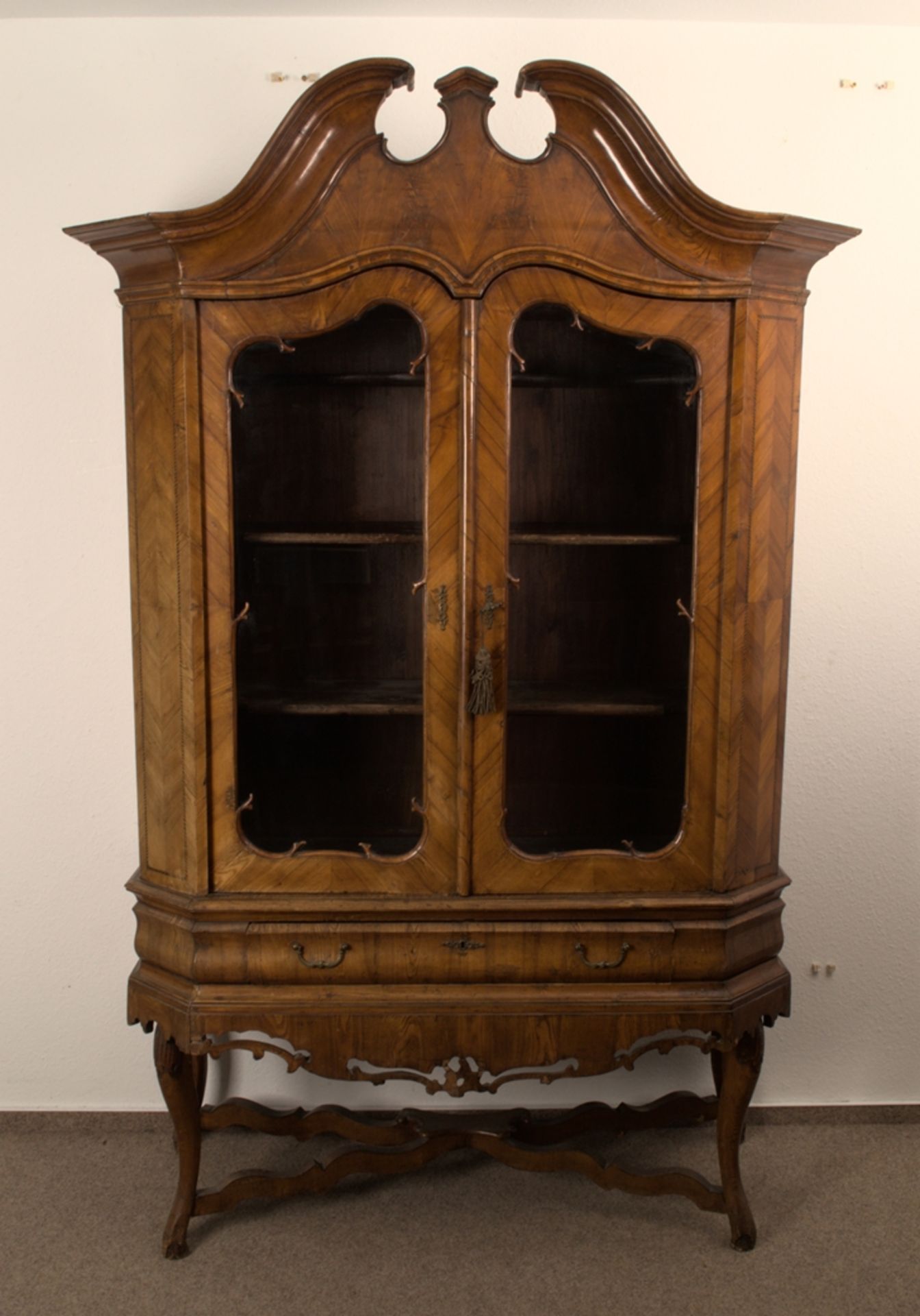 Barocker Stollenschrank/Glasschrank, norddeutscher Spätbarock Ende 18. Jhd., zu restaurierender - Image 16 of 41