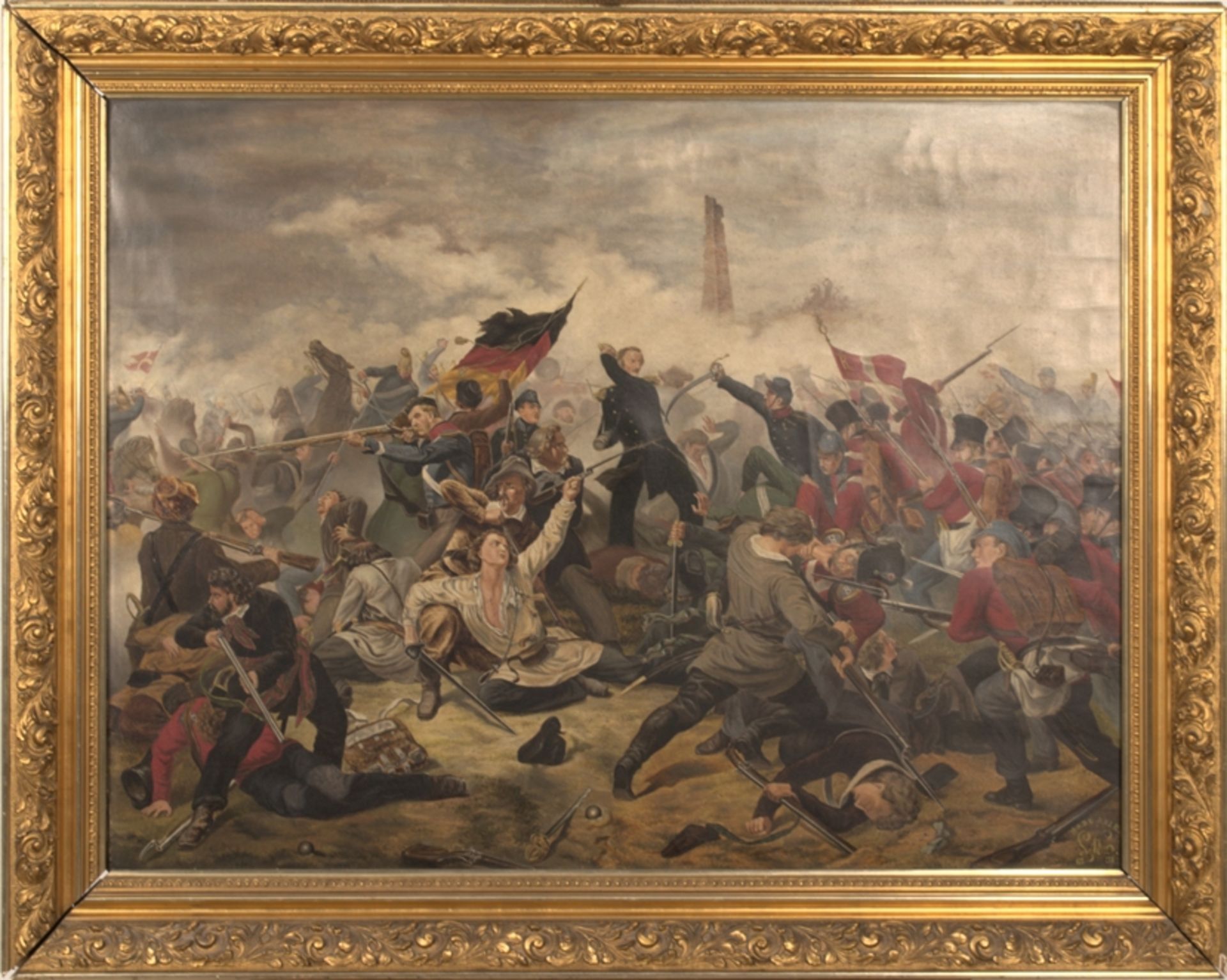 "Schlachtengemälde aus dem Deutsch-Dänischen Krieg von 1864" - Gemälde, Öl auf Leinwand, ca. 80 x - Bild 2 aus 15