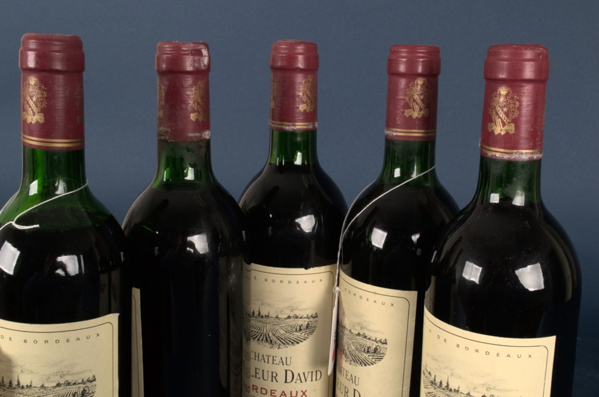 5 Flaschen Rotwein 1986er "Chateau La Fleur David " - Bordeaux. Leicht differierende Füllstände; 0, - Image 16 of 21