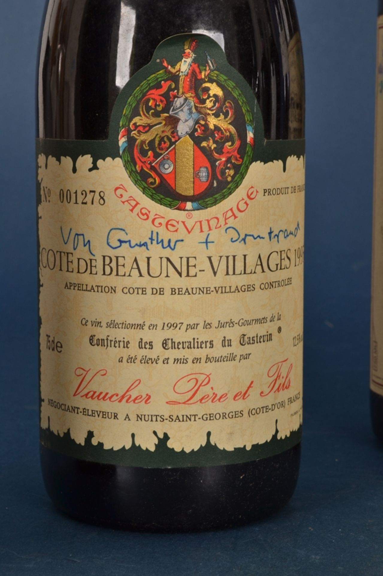 7 versch. Flaschen Rotwein aus "aller Welt". 1x 1995er "Cote de Beaune- Villages", No. 001278. 1x - Image 7 of 12