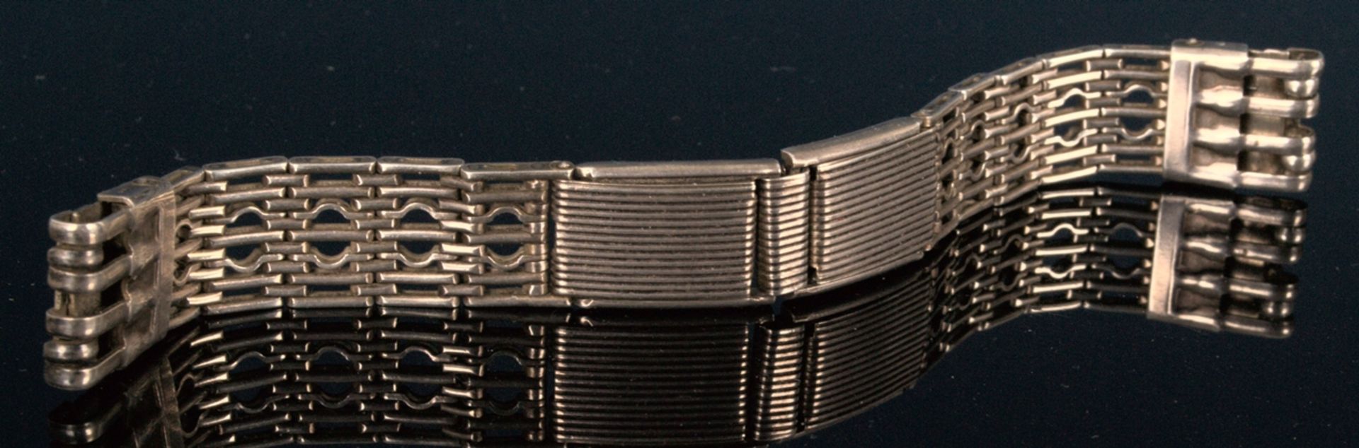 Russisches Armband für eine Herrenarmbanduhr, mehrgliedriges, teilweise durchbrochen gearbeitetes - Bild 2 aus 11