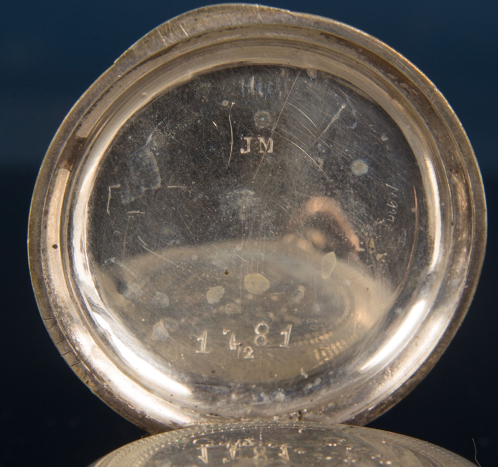 Antike silberne Damentaschenuhr, um 1900, Funktion ungeprüft. Durchmesser ca. 35 mm. - Image 6 of 7