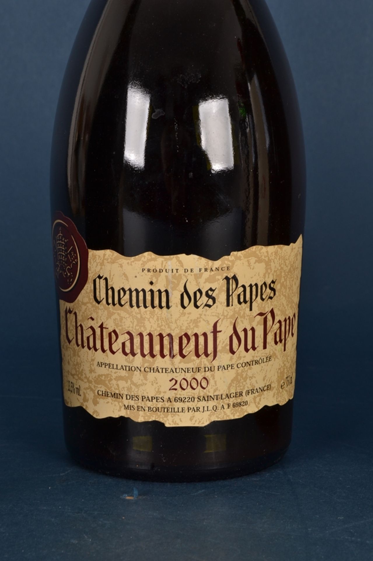 7 französische Flaschen Rotwein: 1x 2000er "Chemin des Papes, Chateauneuf du Pape". 1x 1979er " - Image 6 of 12