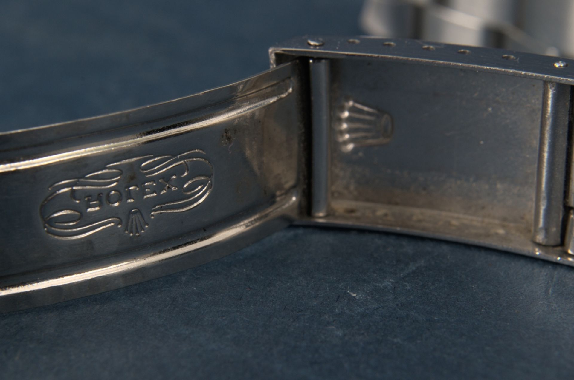 Rolex-Gliederarmband mit Faltschließe der wohl 1960er/70er Jahre, Stahl. Max. Gesamtlänge inkl. - Bild 3 aus 12