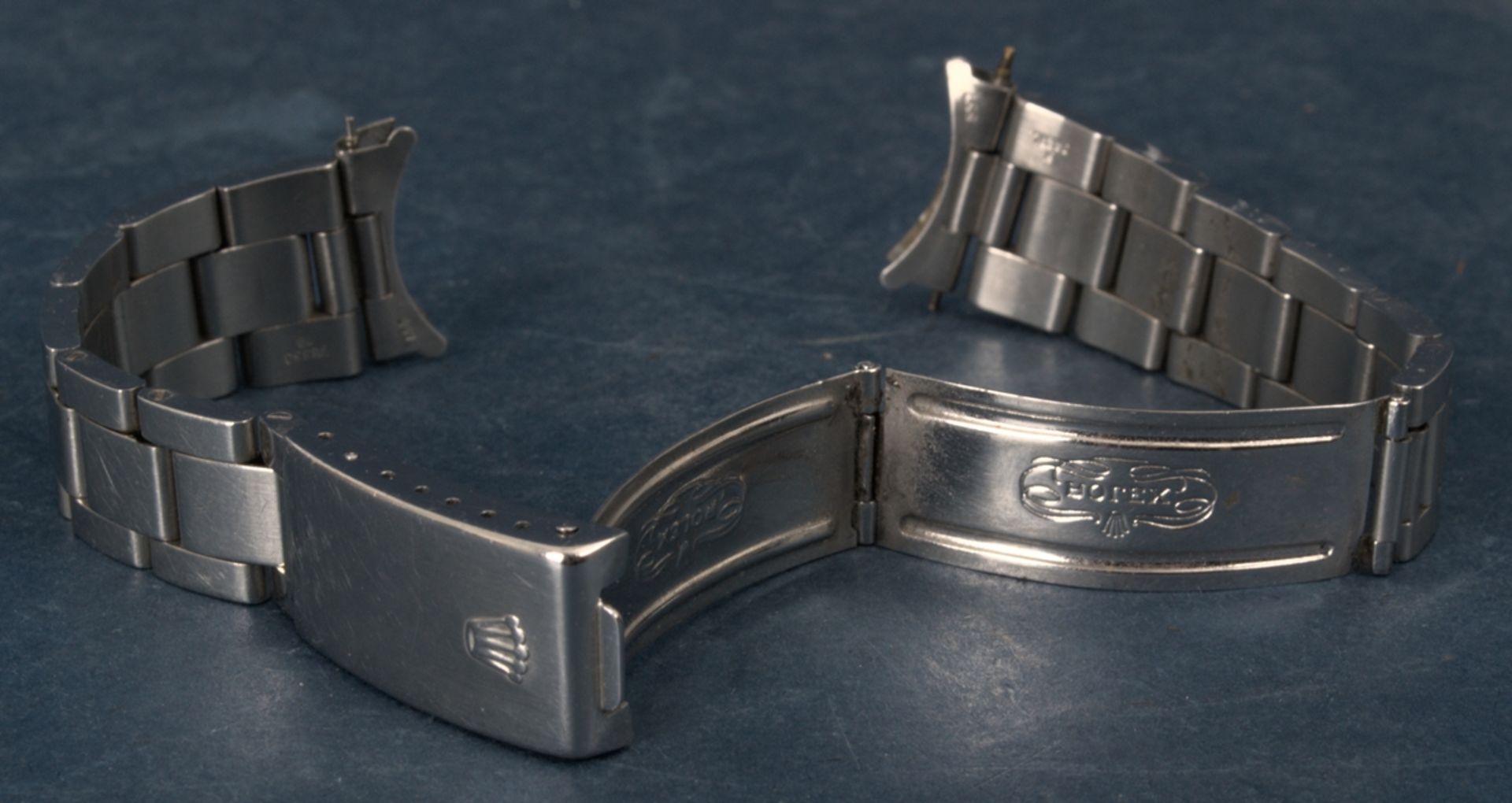 Rolex-Gliederarmband mit Faltschließe der wohl 1960er/70er Jahre, Stahl. Max. Gesamtlänge inkl. - Bild 12 aus 12