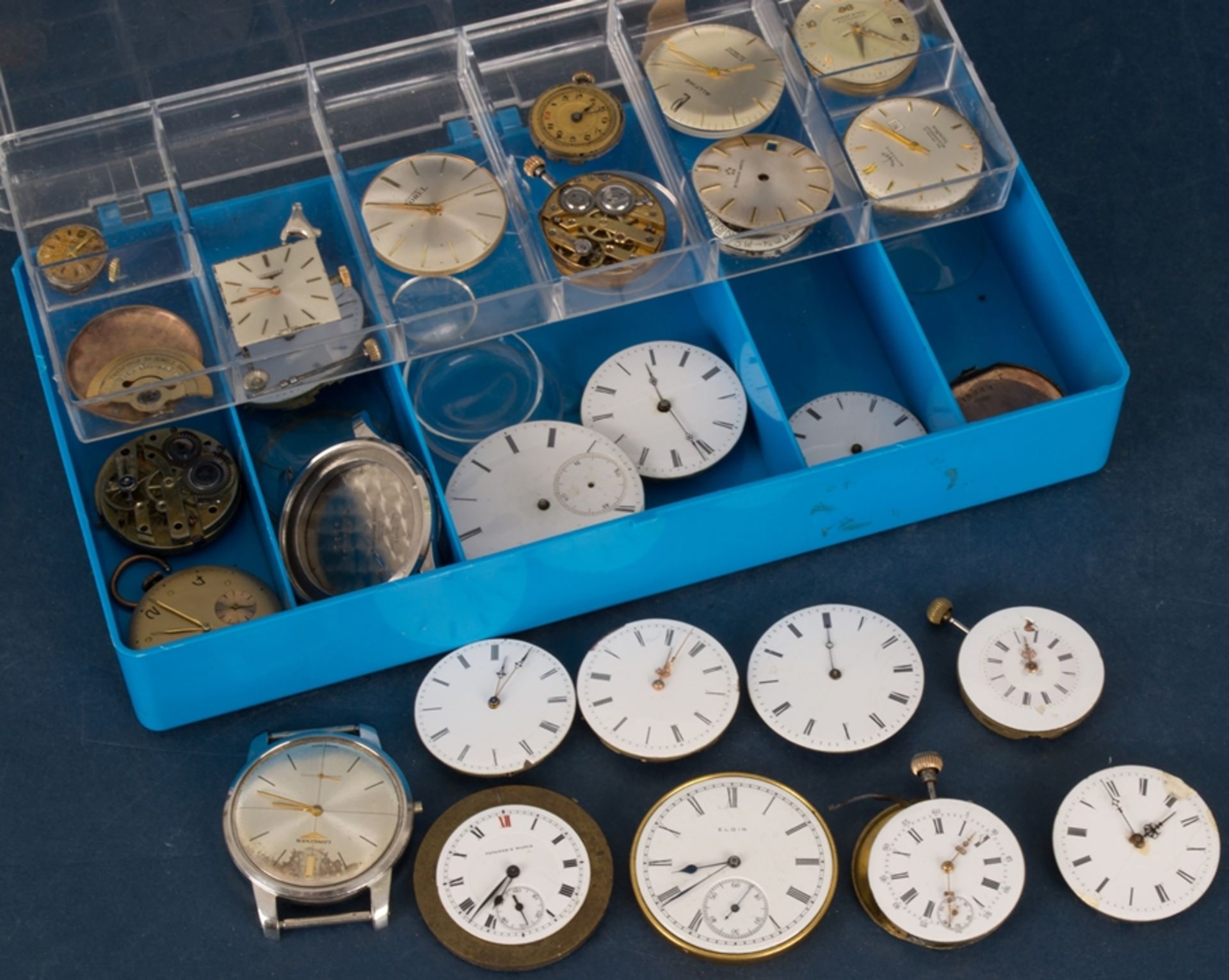 Kleine Sammlung versch. Armband- & Taschenuhren-Werke, Uhrengehäuse, Ziffernblätter und weiterer - Image 2 of 7