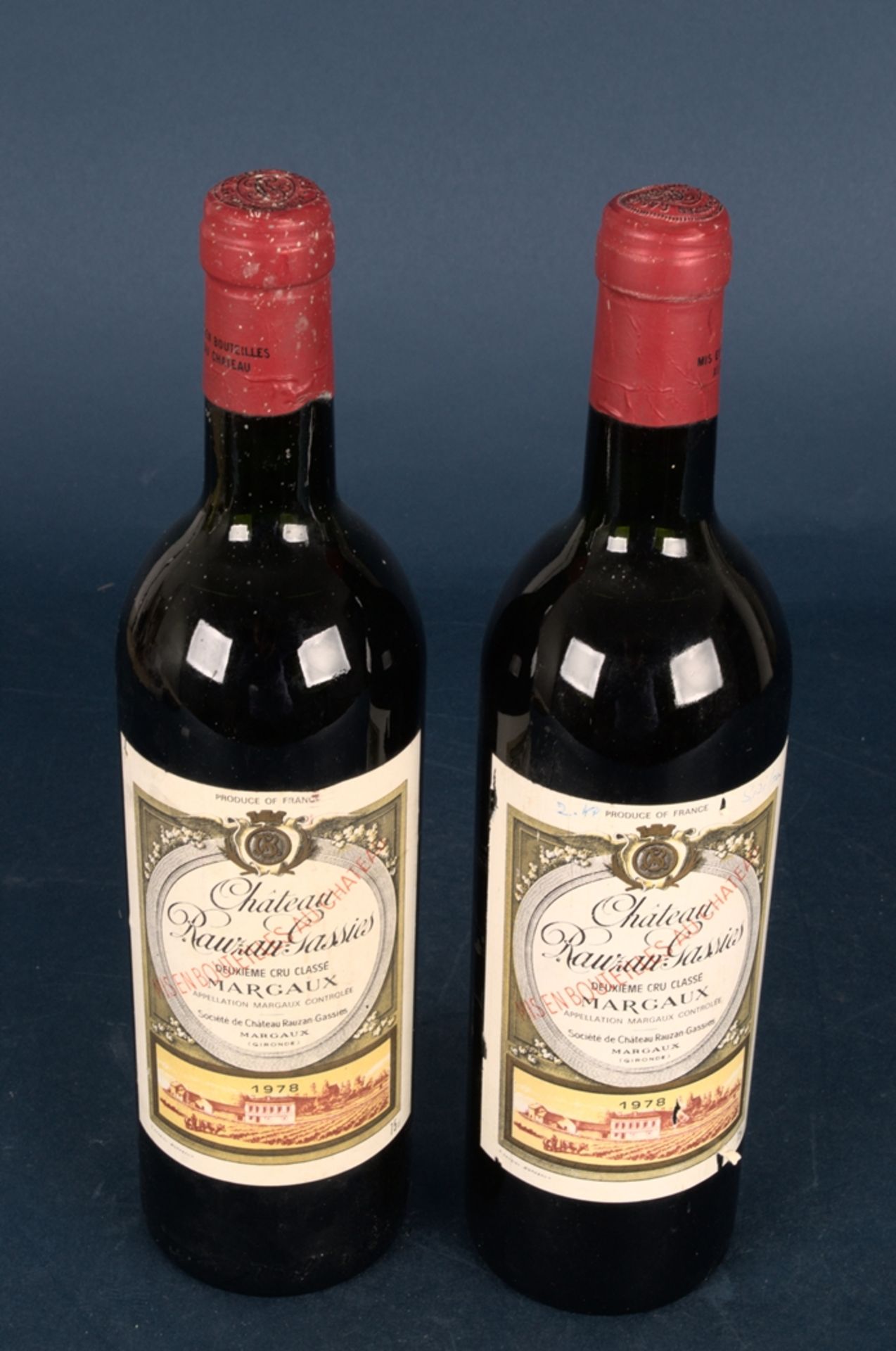 2 Flaschen Rotwein 1978er "Chateau Rauzan Gassies", 2eme Grand Cru Classe Margaux Bordeaux. - Bild 3 aus 9