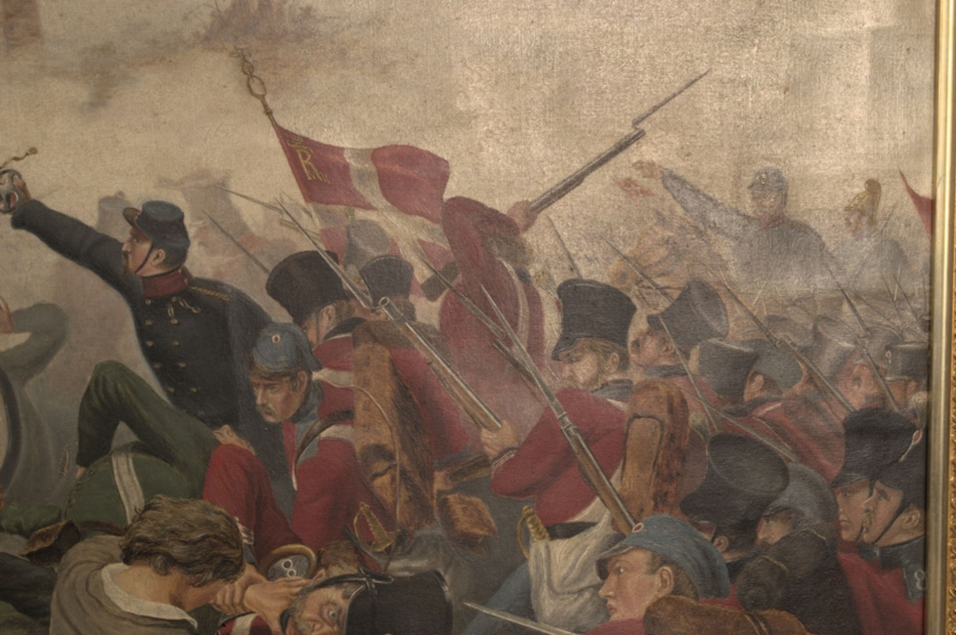 "Schlachtengemälde aus dem Deutsch-Dänischen Krieg von 1864" - Gemälde, Öl auf Leinwand, ca. 80 x - Bild 7 aus 15