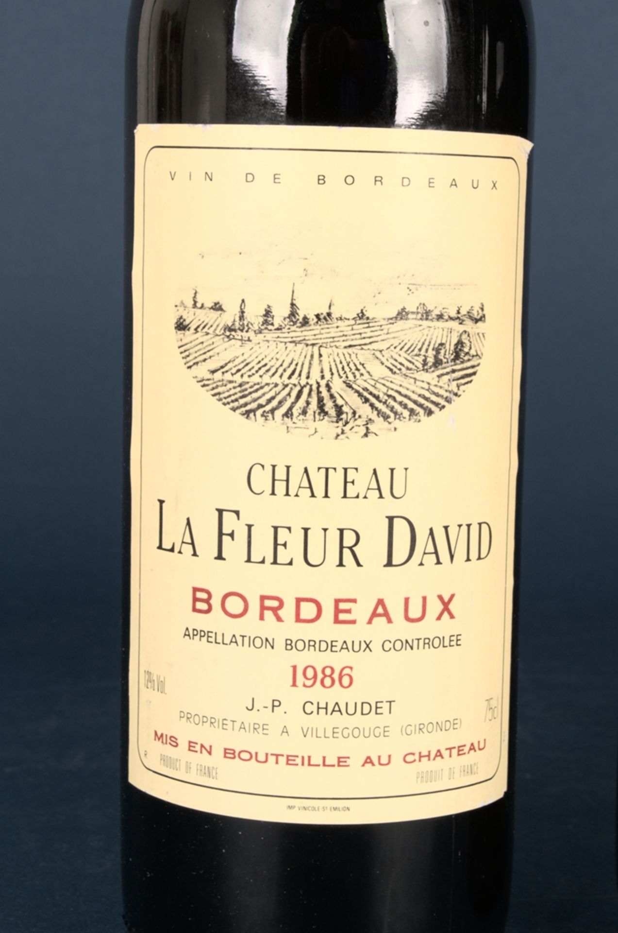 5 Flaschen Rotwein 1986er "Chateau La Fleur David " - Bordeaux. Leicht differierende Füllstände; 0, - Image 2 of 21