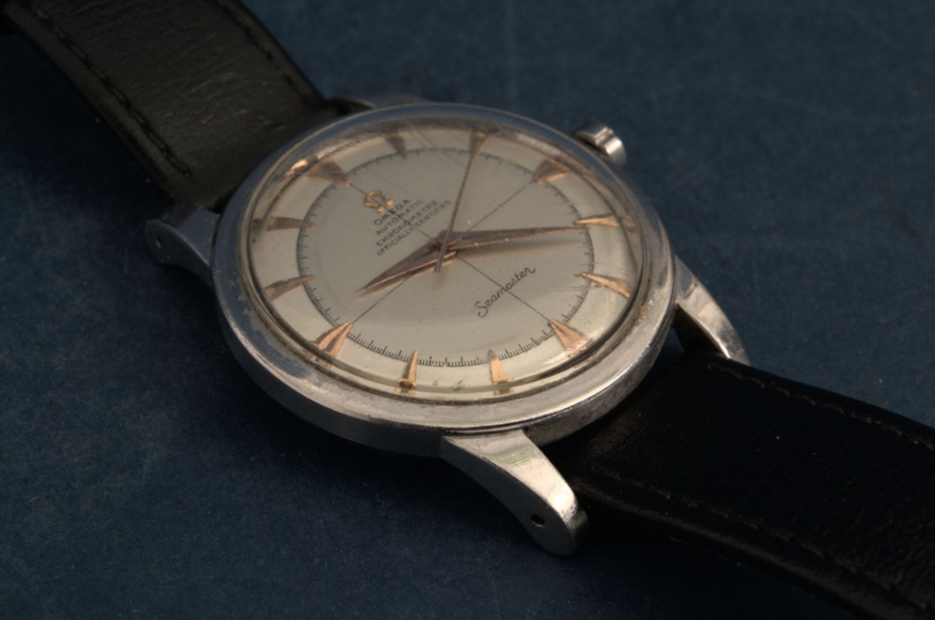 OMEGA SEAMASTER AUTOMATIC "VINTAGE" Herrenarmbanduhr der 1950er Jahre, Stahl, pfeilförmige - Bild 8 aus 9