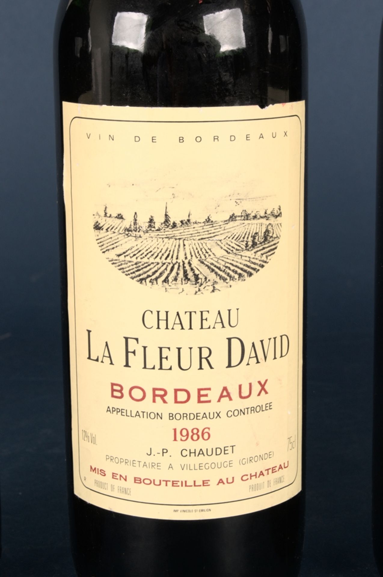 5 Flaschen Rotwein 1986er "Chateau La Fleur David " - Bordeaux. Leicht differierende Füllstände; 0, - Image 4 of 21