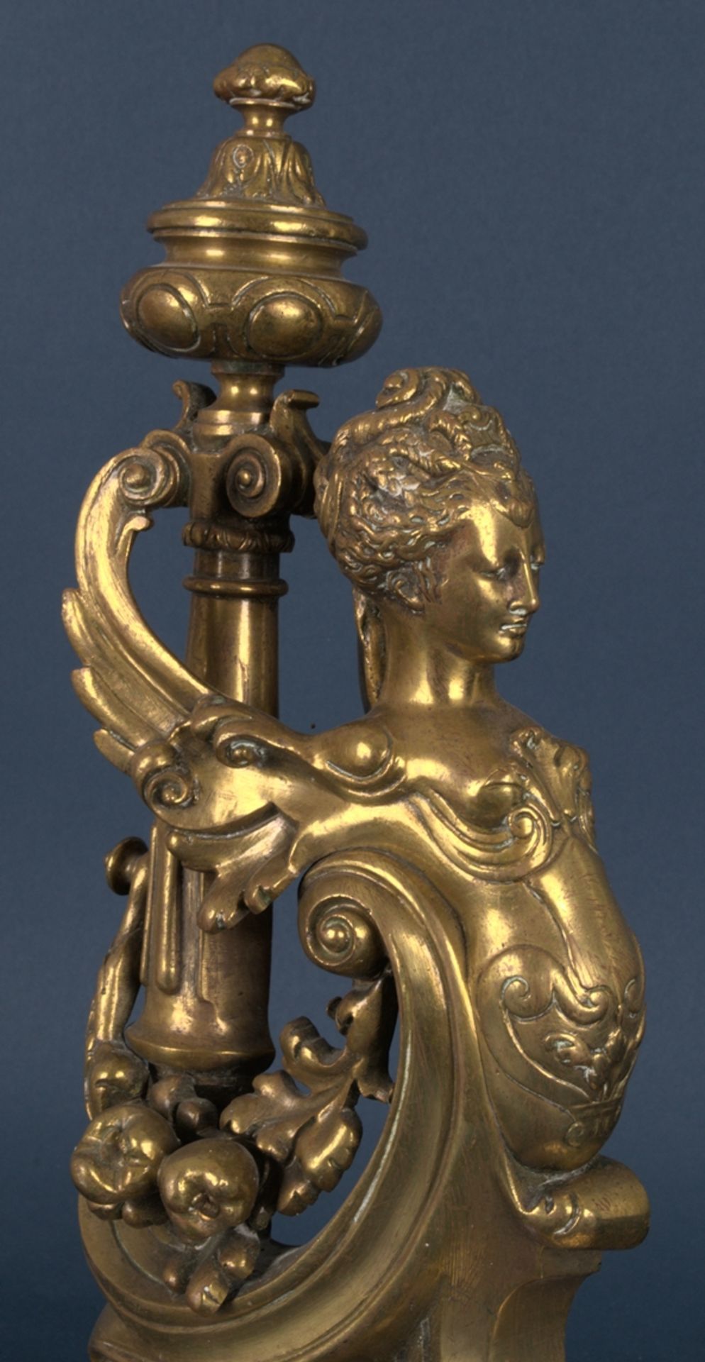 Antiker Kaminbock in opulenter barocker Manier, Historismus 19. Jhd., Höhe ca. 46 cm. Ideal als - Bild 4 aus 8