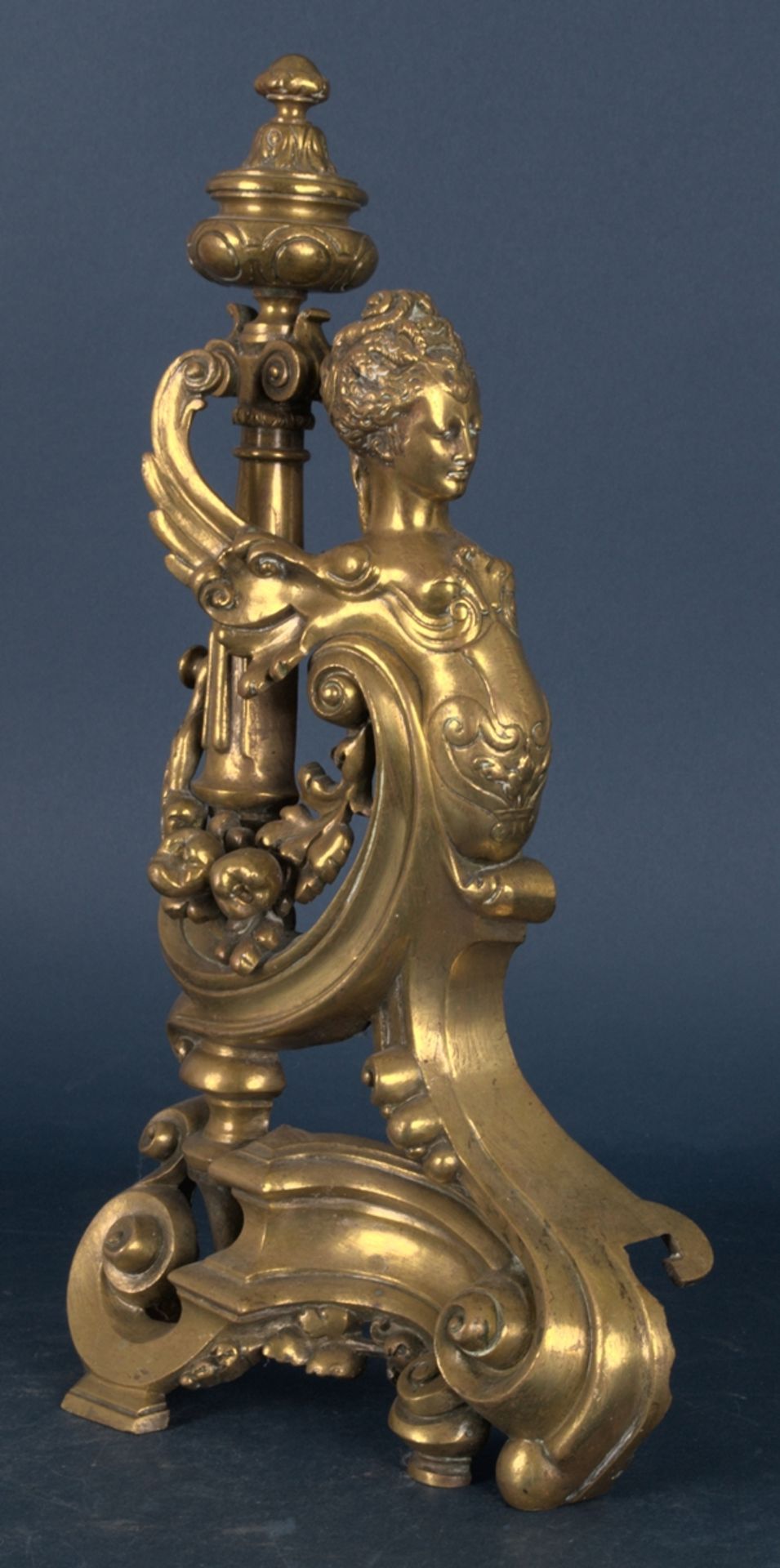 Antiker Kaminbock in opulenter barocker Manier, Historismus 19. Jhd., Höhe ca. 46 cm. Ideal als - Bild 2 aus 8