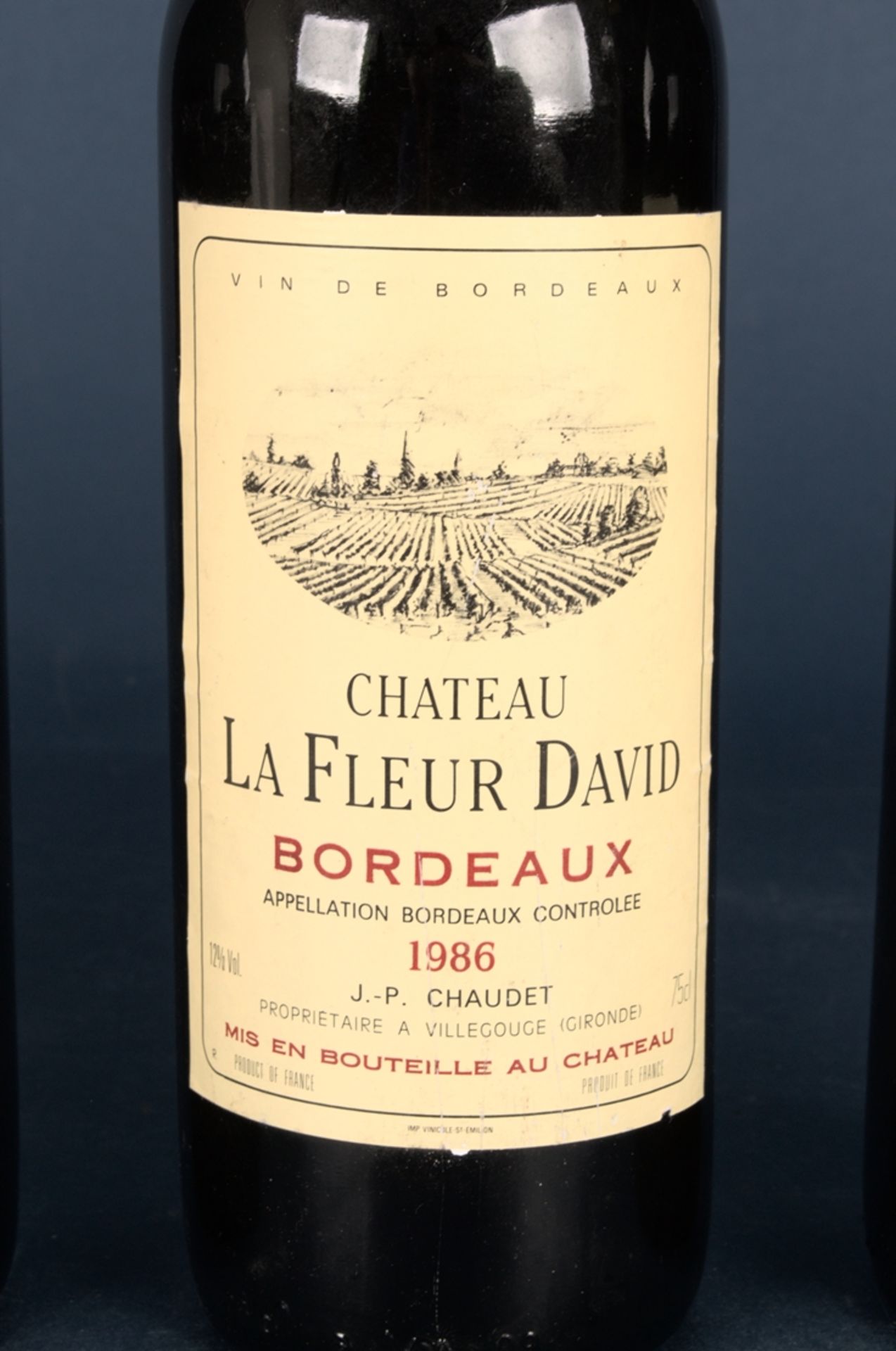 5 Flaschen Rotwein 1986er "Chateau La Fleur David " - Bordeaux. Leicht differierende Füllstände; 0, - Image 8 of 21