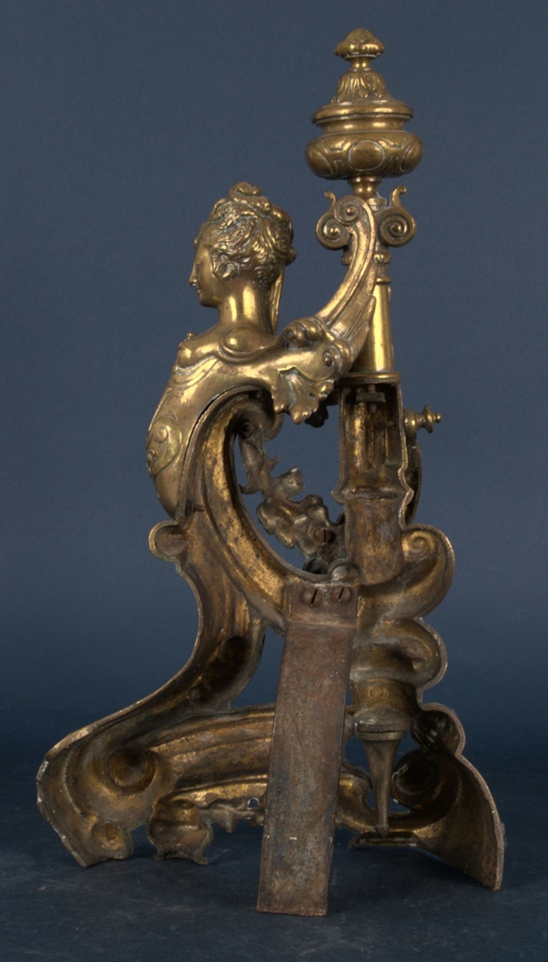 Antiker Kaminbock in opulenter barocker Manier, Historismus 19. Jhd., Höhe ca. 46 cm. Ideal als - Bild 6 aus 8