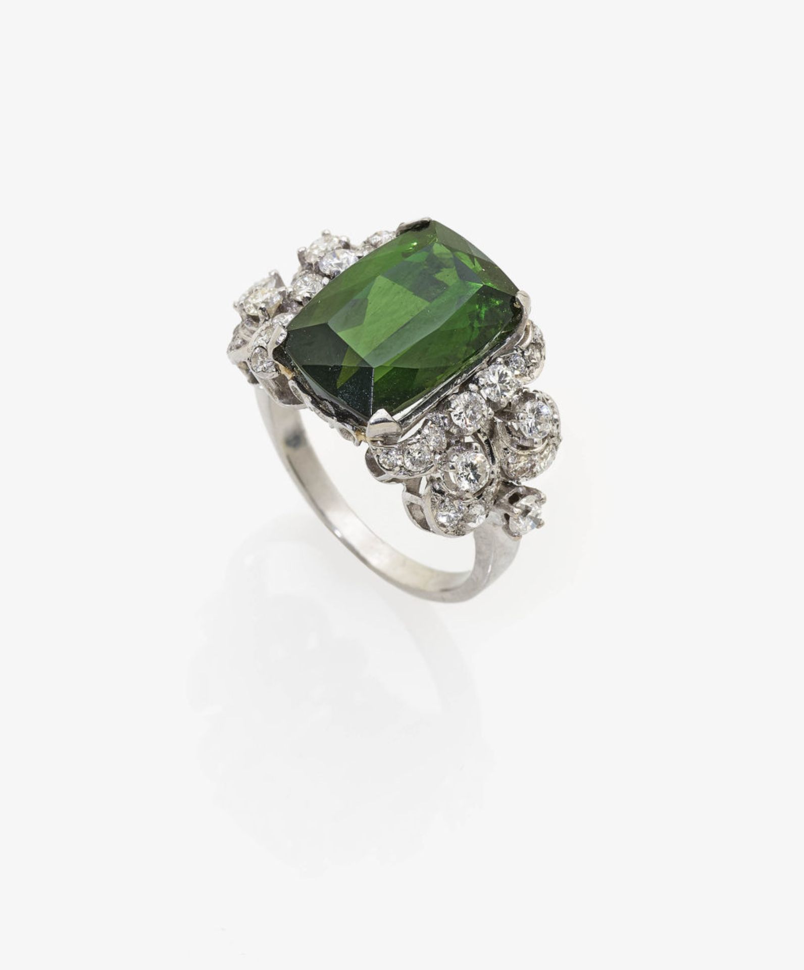 A Tourmaline and Diamond Ring