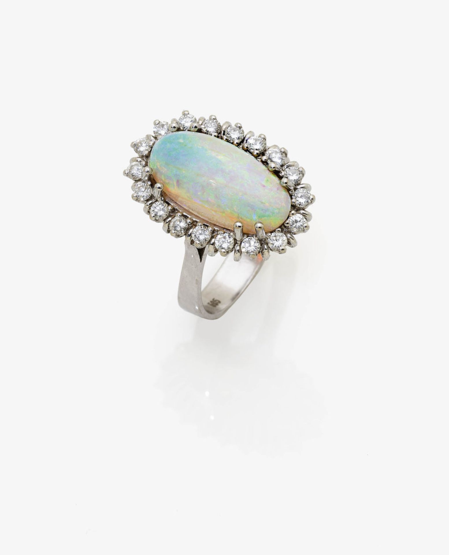 A Crystal Opal and Diamond Ring
