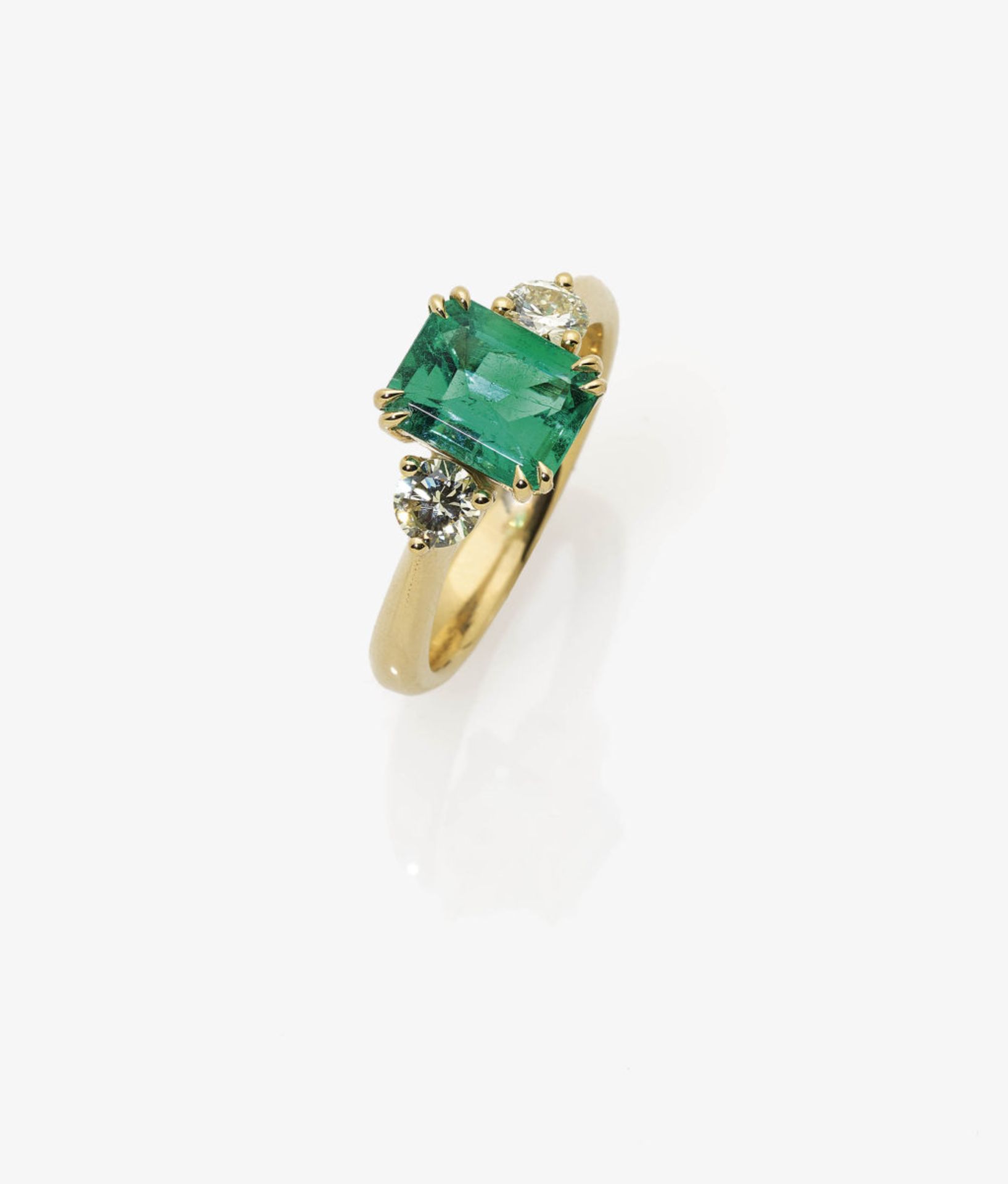 A Colombian-Emerald and Diaond Ring - Bild 2 aus 3