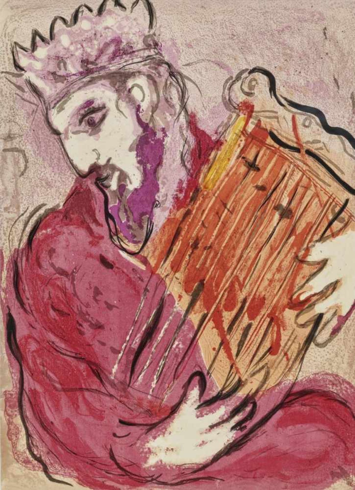 Chagall, Marc1887 Witebsk - 1985 St. Paul de VenceDavid mit der Harfe. The story of the Exodus ( - Bild 2 aus 4