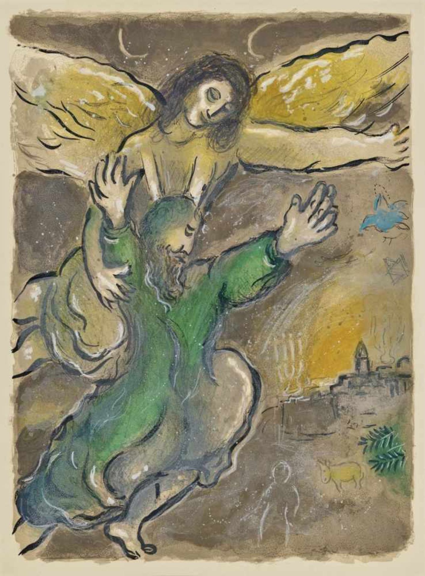 Chagall, Marc1887 Witebsk - 1985 St. Paul de VenceDavid mit der Harfe. The story of the Exodus ( - Bild 3 aus 4