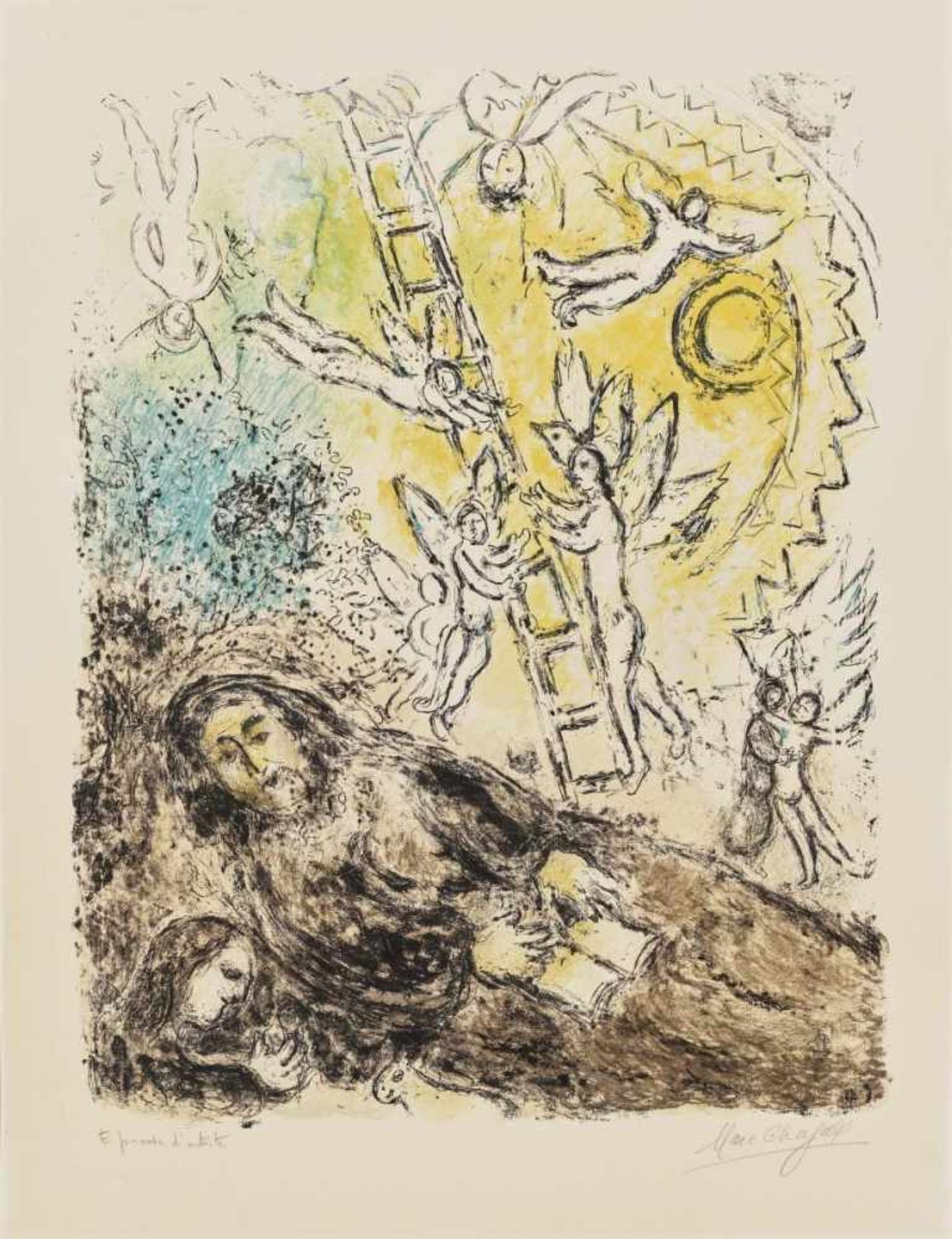 Chagall, Marc1887 Witebsk - 1985 St. Paul de VenceDer Prophet. 1974 Farblithografie auf Velin 68,5 x