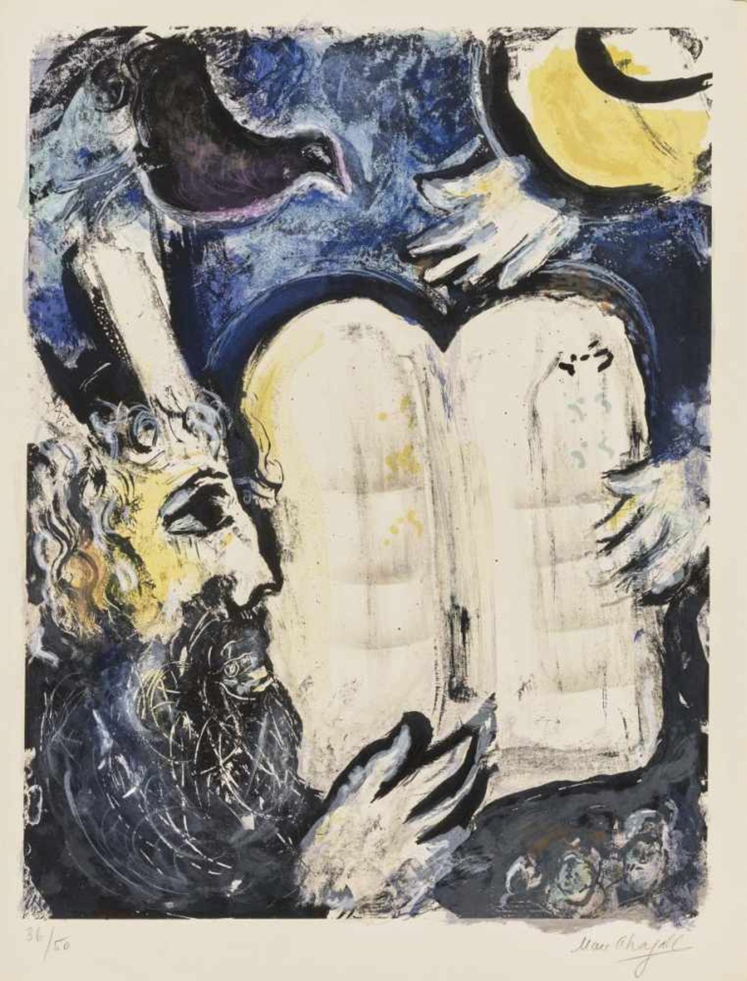 Chagall, Marc1887 Witebsk - 1985 St. Paul de VenceMoses und die Zehn Gebote Farblithografie vor